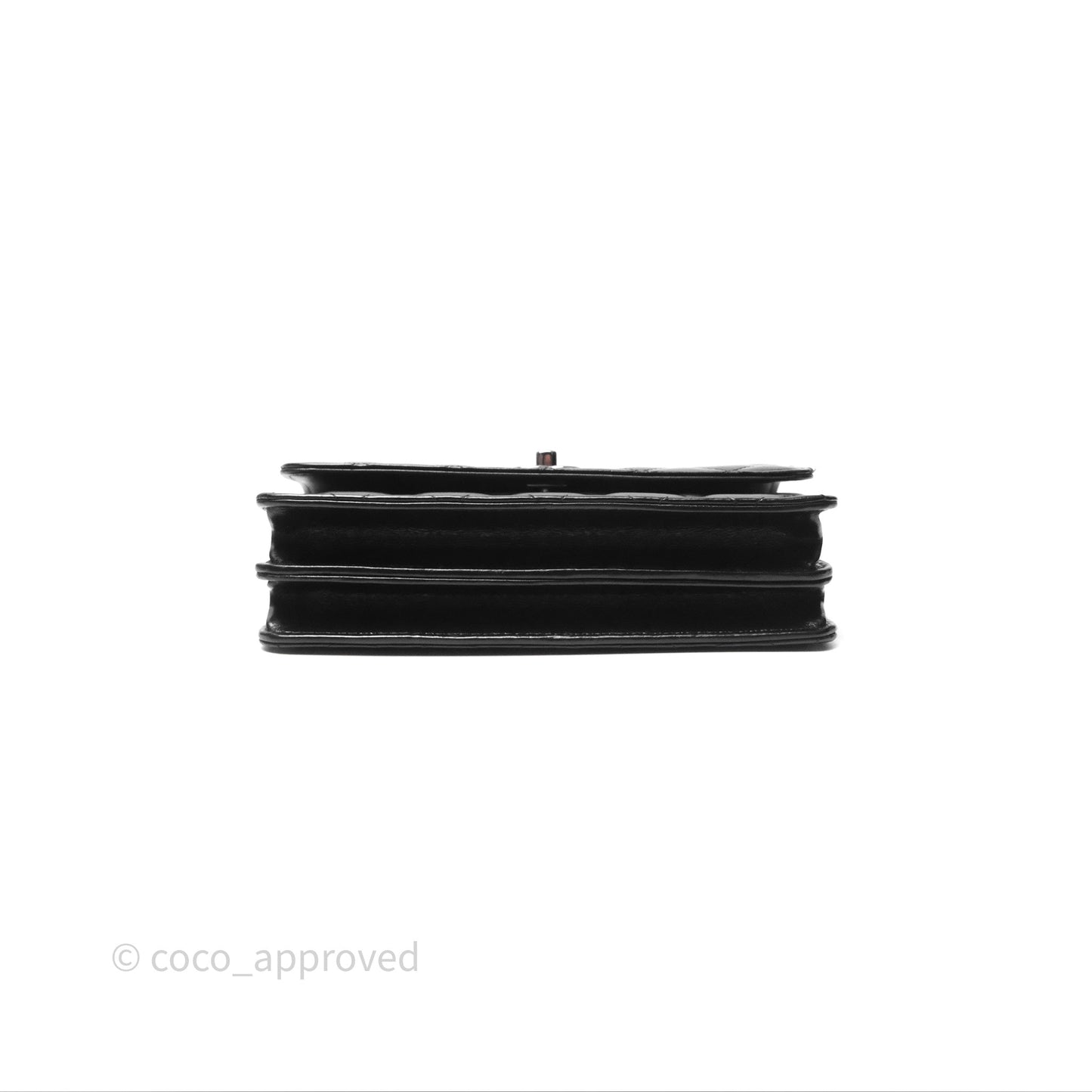 Chanel Mini Crystal Top Handle Wallet On Chain WOC Black Calfskin Gun Metal Hardware 23K