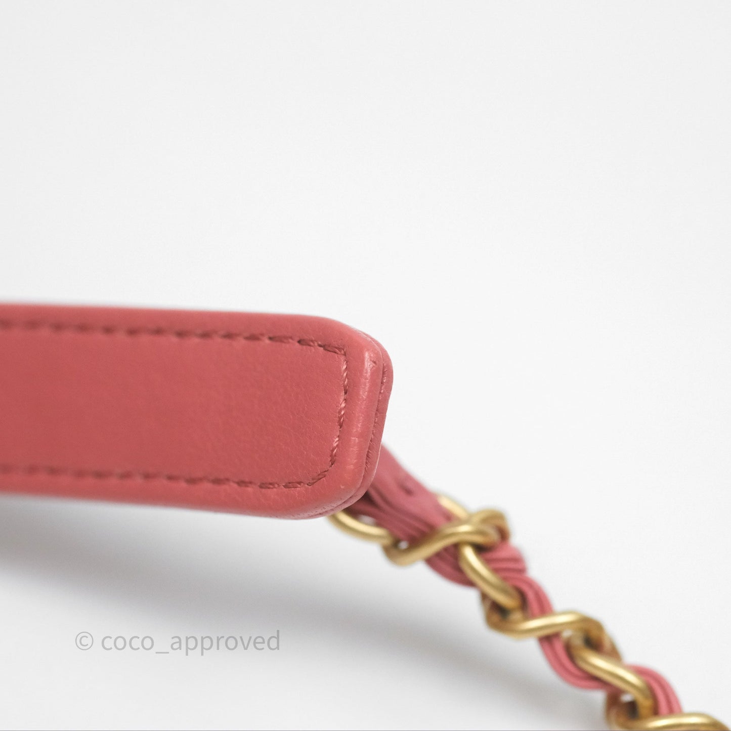 Chanel Quilted Small Chain Infinity Handle Bag Pink Lambskin Aged Gold Hardware