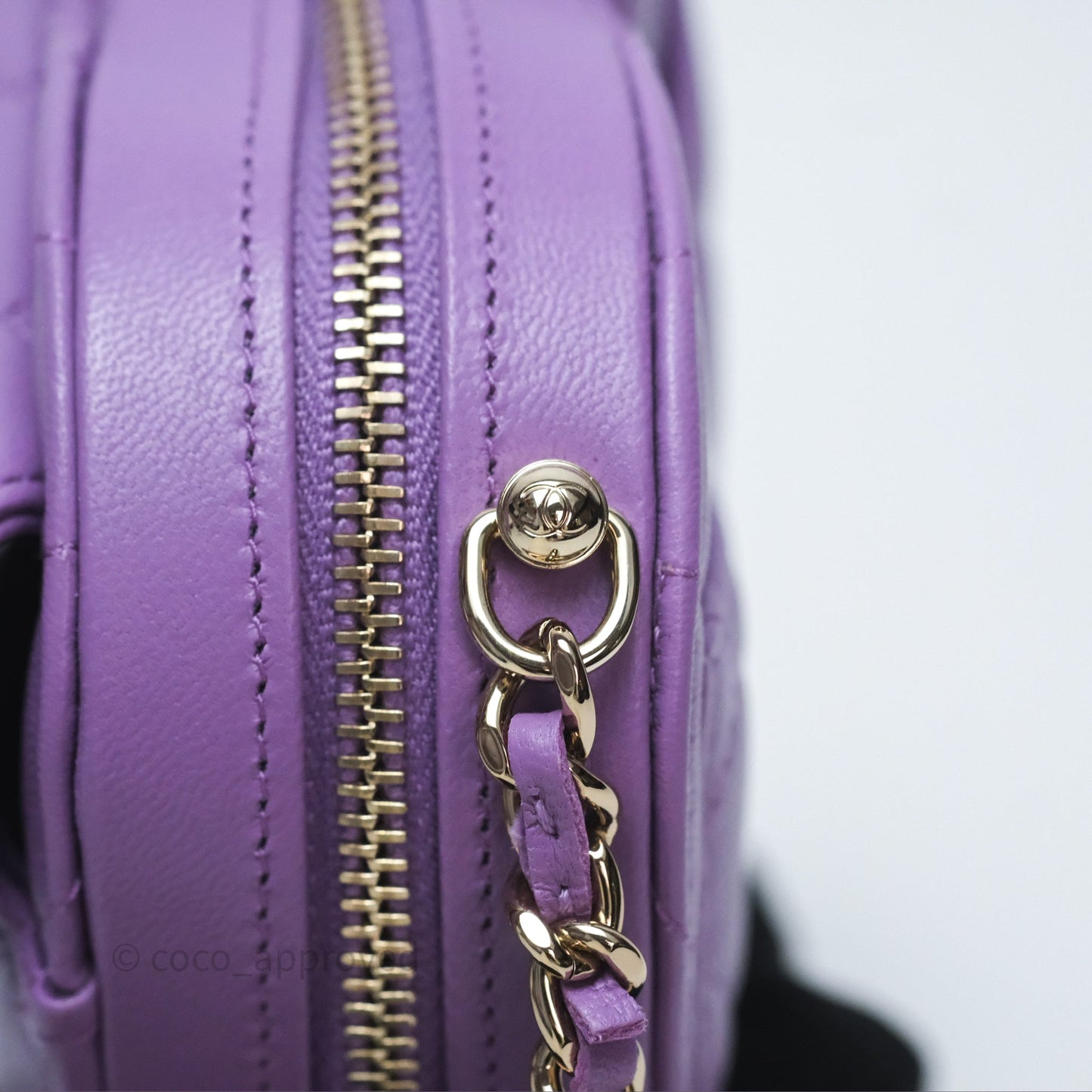 Chanel Small Heart Bag Purple Lambskin Gold Hardware 22S