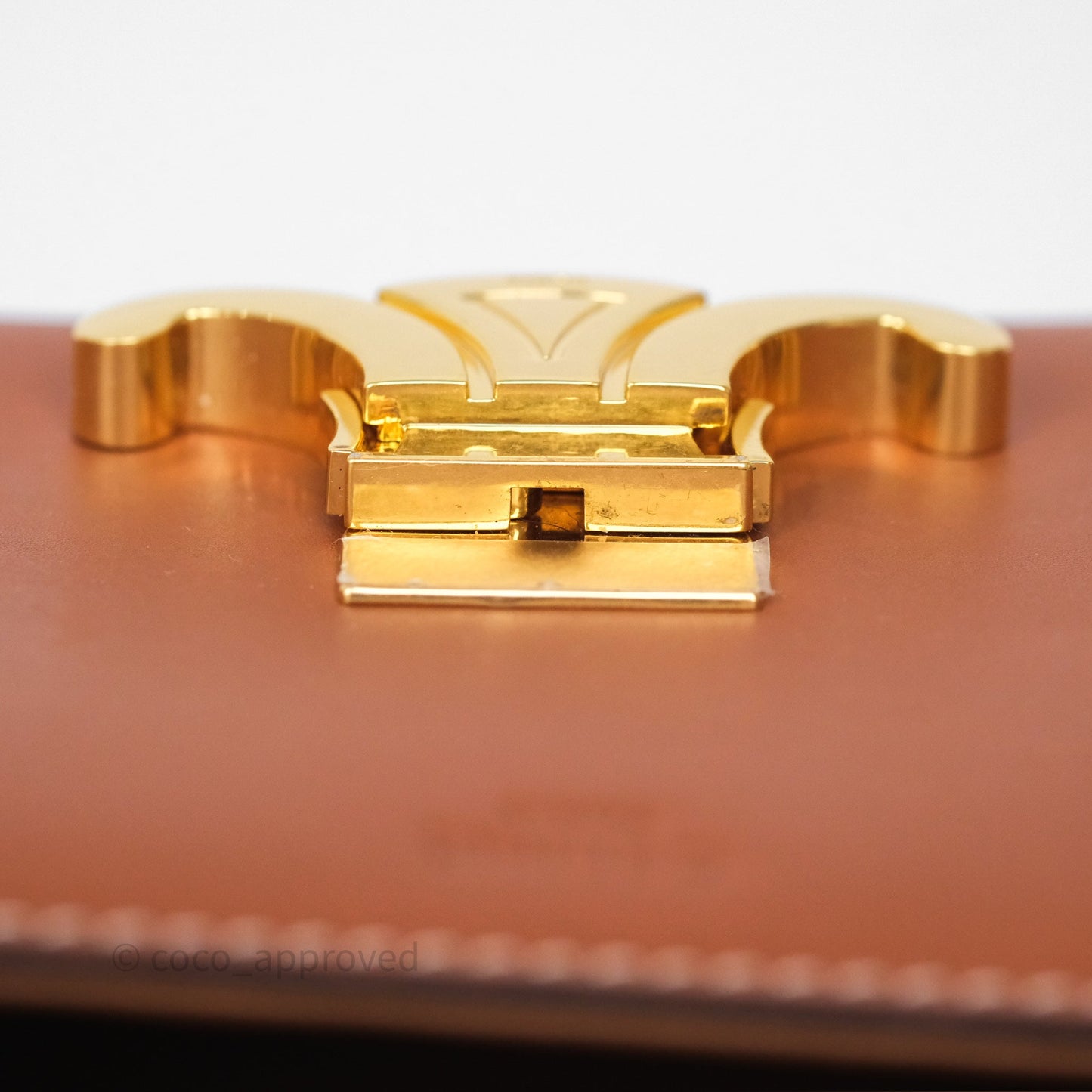 Celine Triomphe Shoulder Bag Tan Calfskin