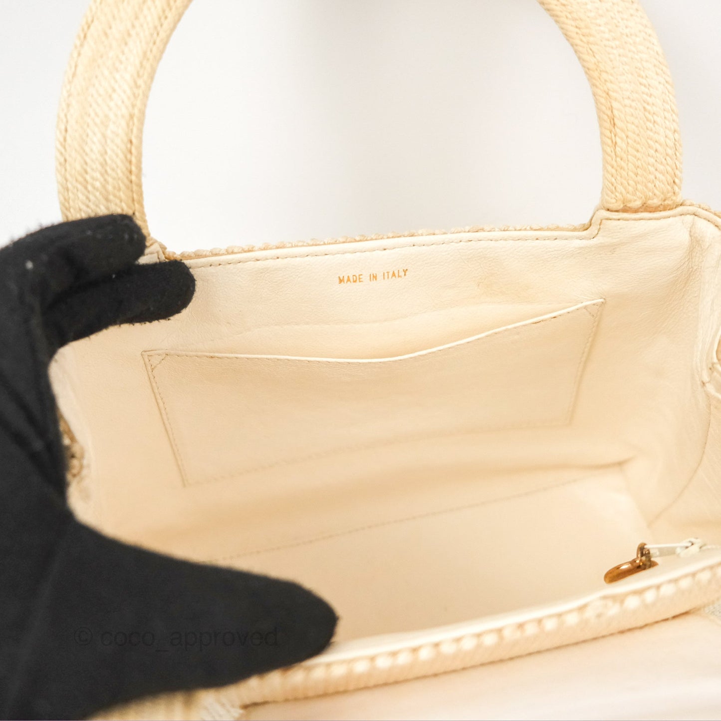Chanel Vintage Mini Kelly Silk Rope Braided Cream Beige 24K Gold Hardware