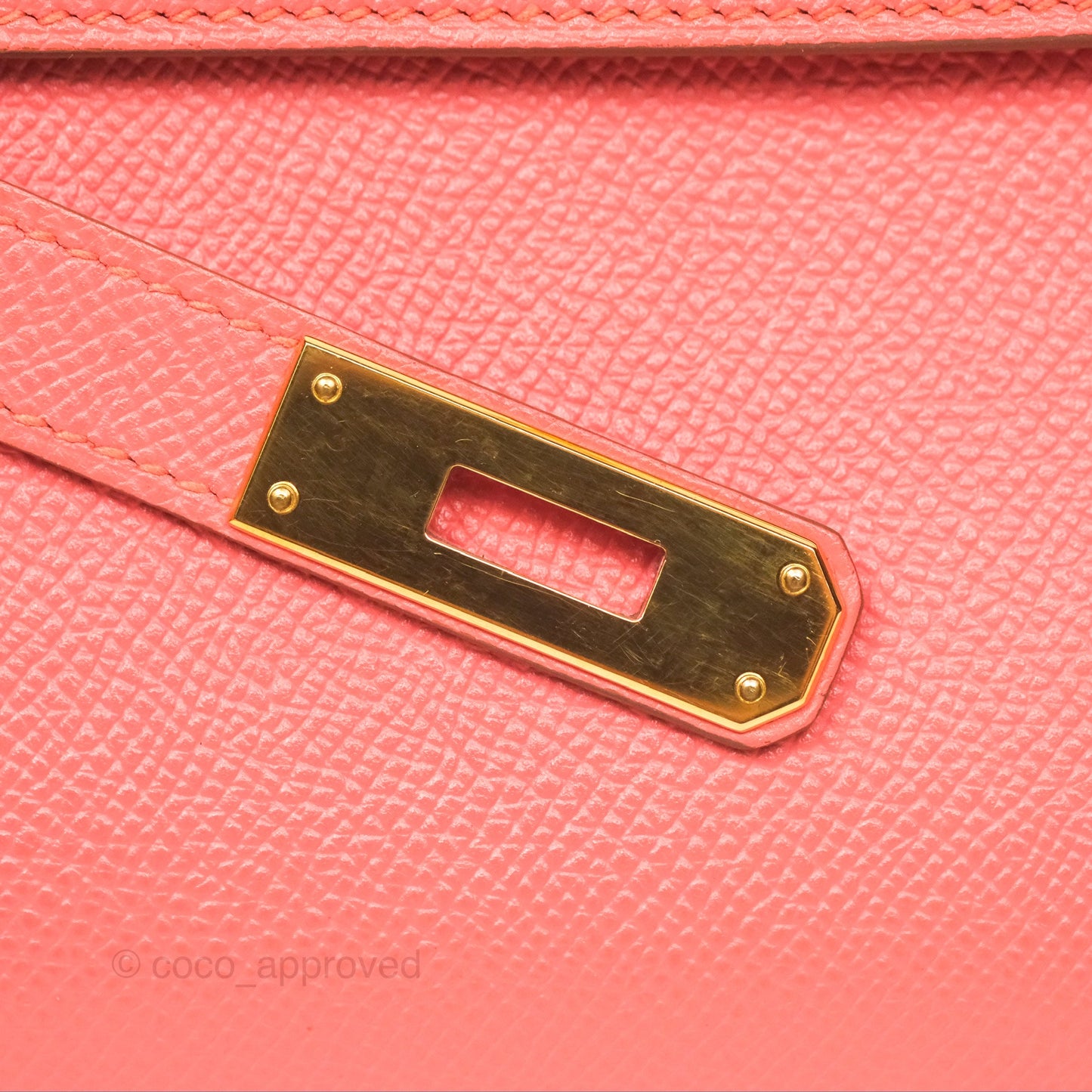 Hermes Kelly Cut Clutch Pochette Flamingo Epsom Gold Hardware