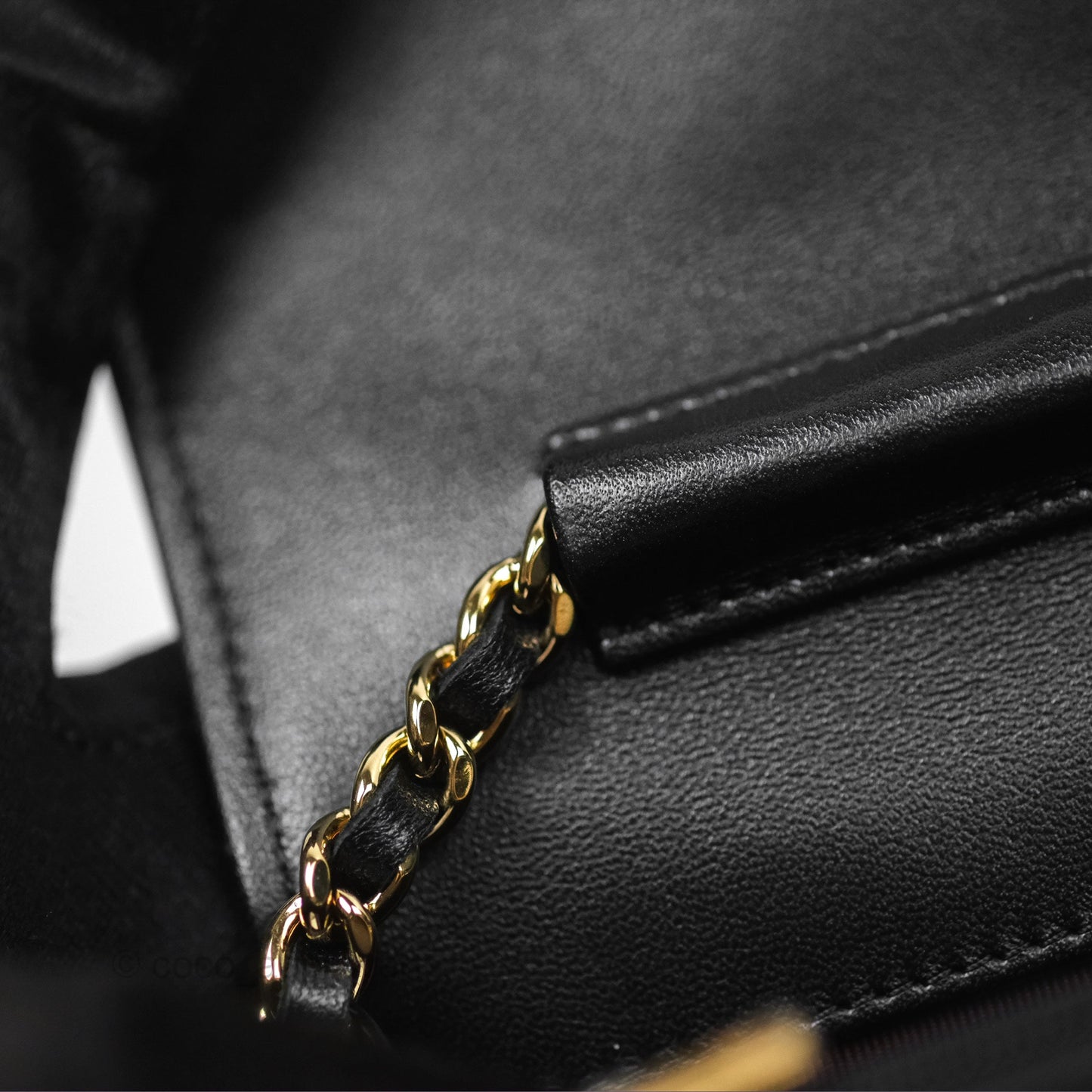 Chanel Quilted Classic Wallet on Chain WOC Black Lambskin Gold Hardware