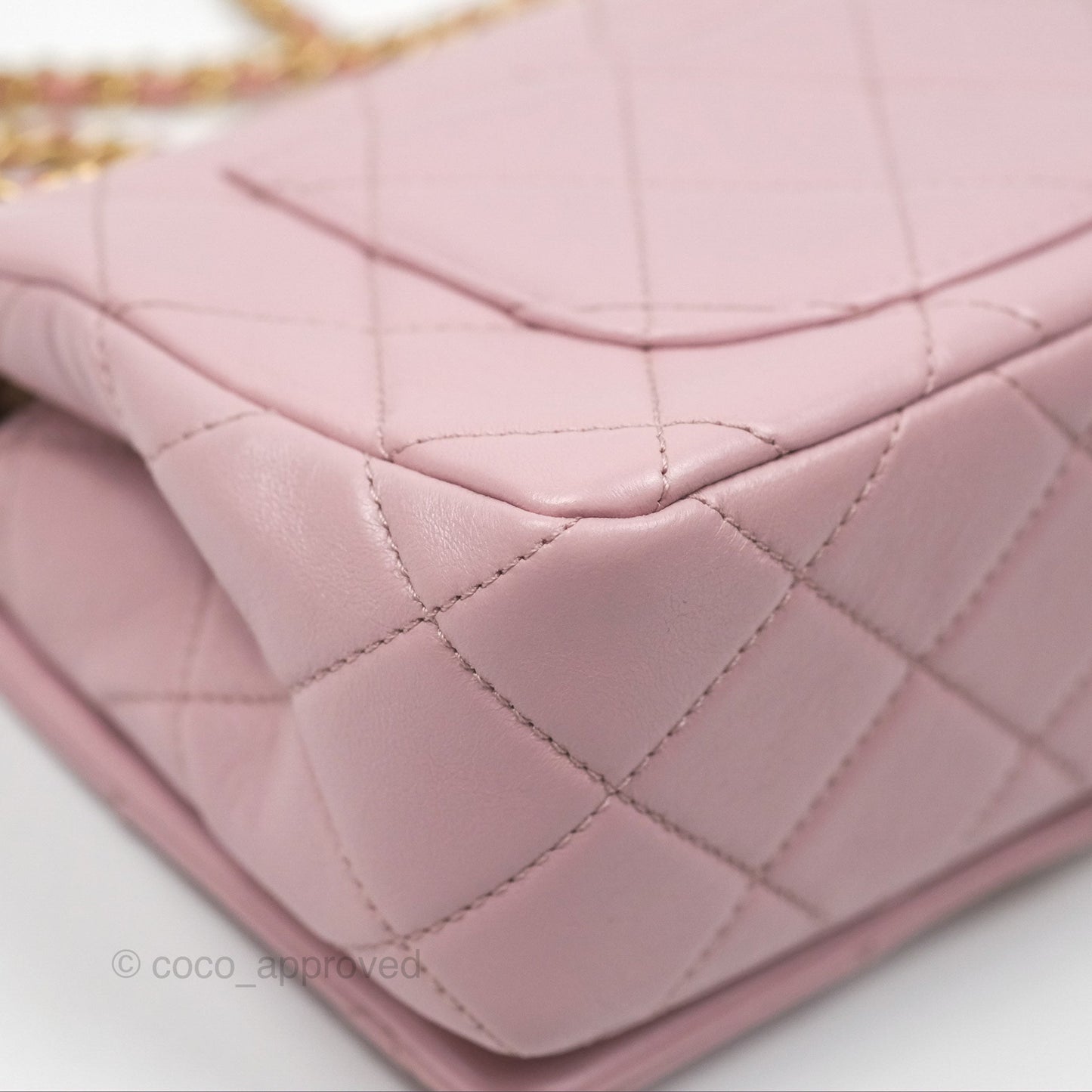 Chanel Flap Bag Dusty Pink Lambskin Aged Gold Hardware 24P