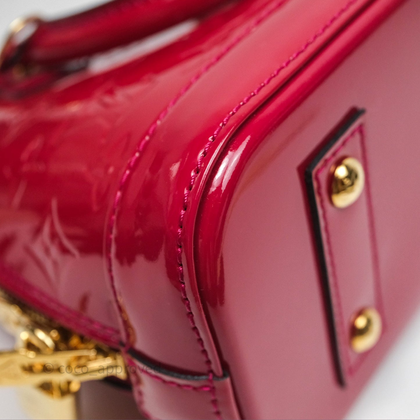 Louis Vuitton Alma BB Red Patent Gold Hardware