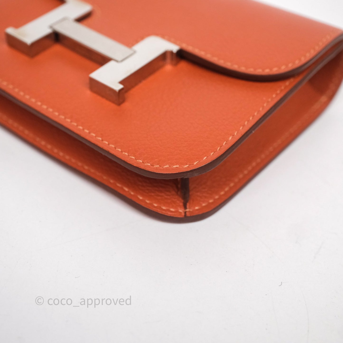 Hermès Constance Slim Wallet Blush J9/ Bleu Frida 0F Evercolor Palladium Hardware