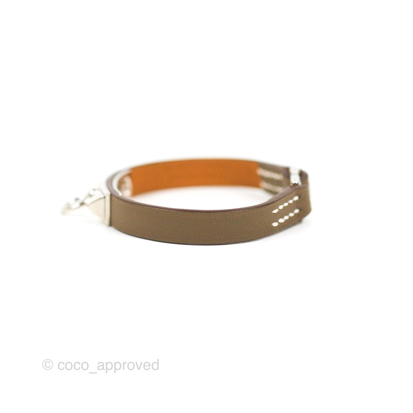 Hermès Rivale Mini Bracelet Etoupe Swift Palladium Hardware