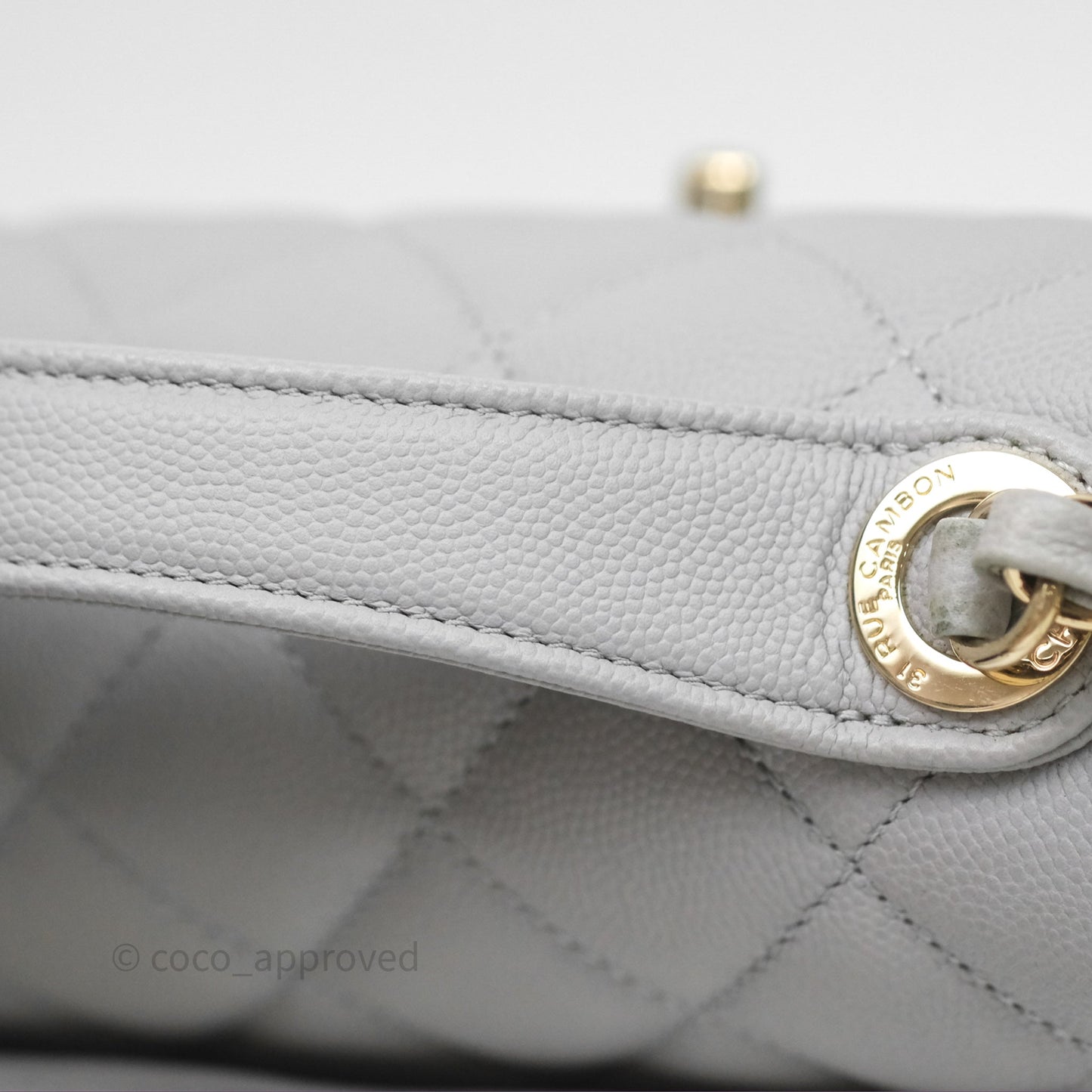 Chanel Quilted Medium Business Affinity Flap Grey Caviar Gold Hardware