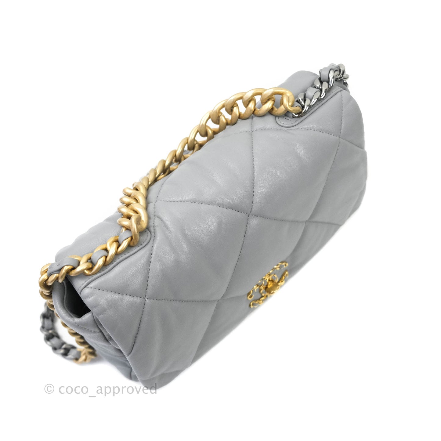 Chanel 19 Medium Grey Mixed Hardware Goatskin