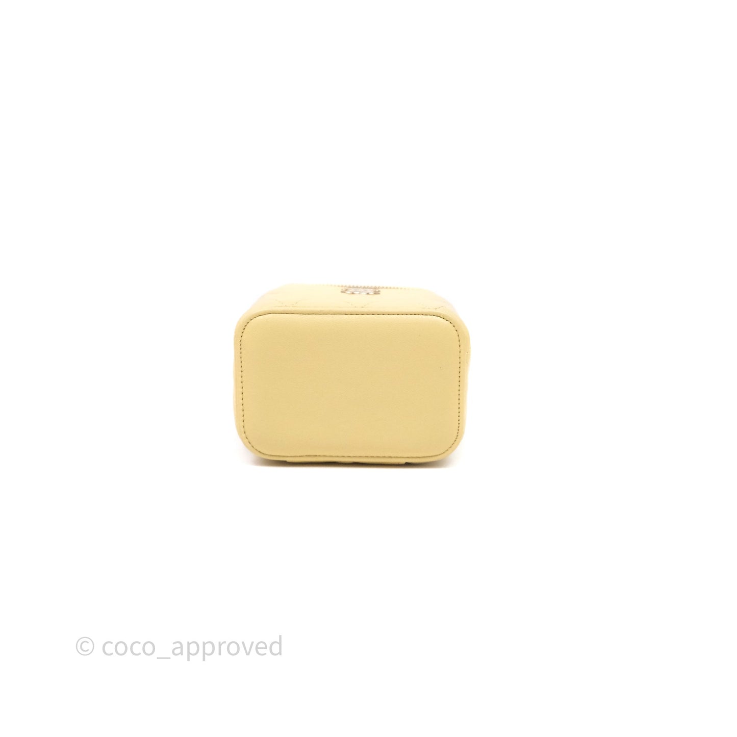 Chanel Mini Top Handle Vanity With Chain Yellow Lambskin Gold Hardware