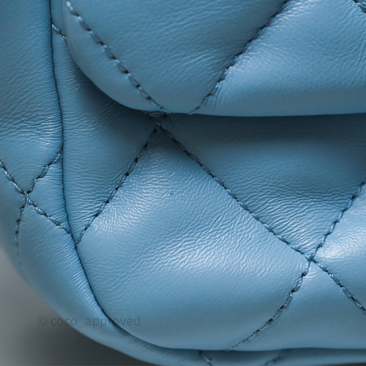 Chanel Small Flap Bag Blue Lambskin Gold and Lacquered Metal 22S