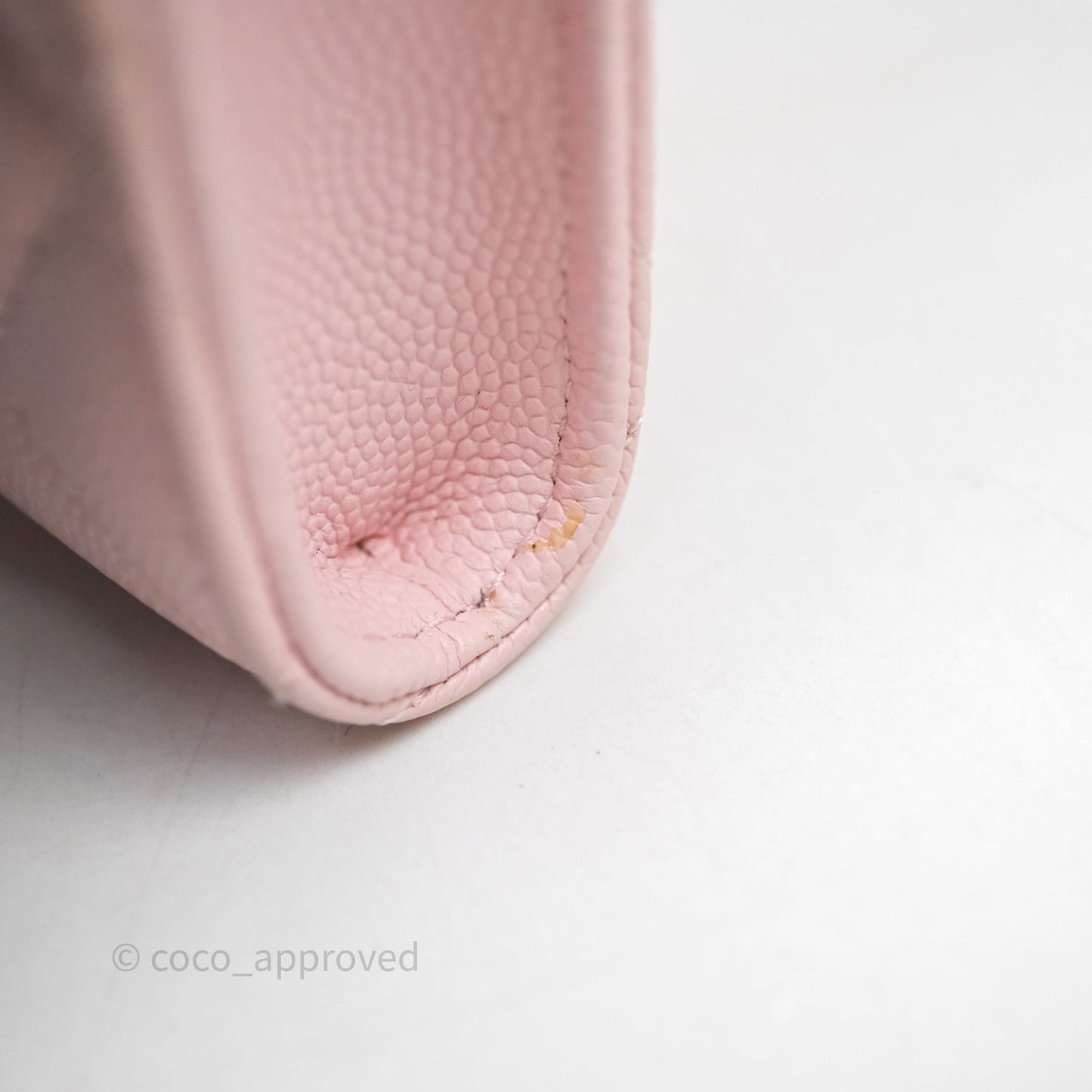 Chanel Quilted Crystal CC Pink Caviar Airpods Phone Case With Chain Light Gold Hardware