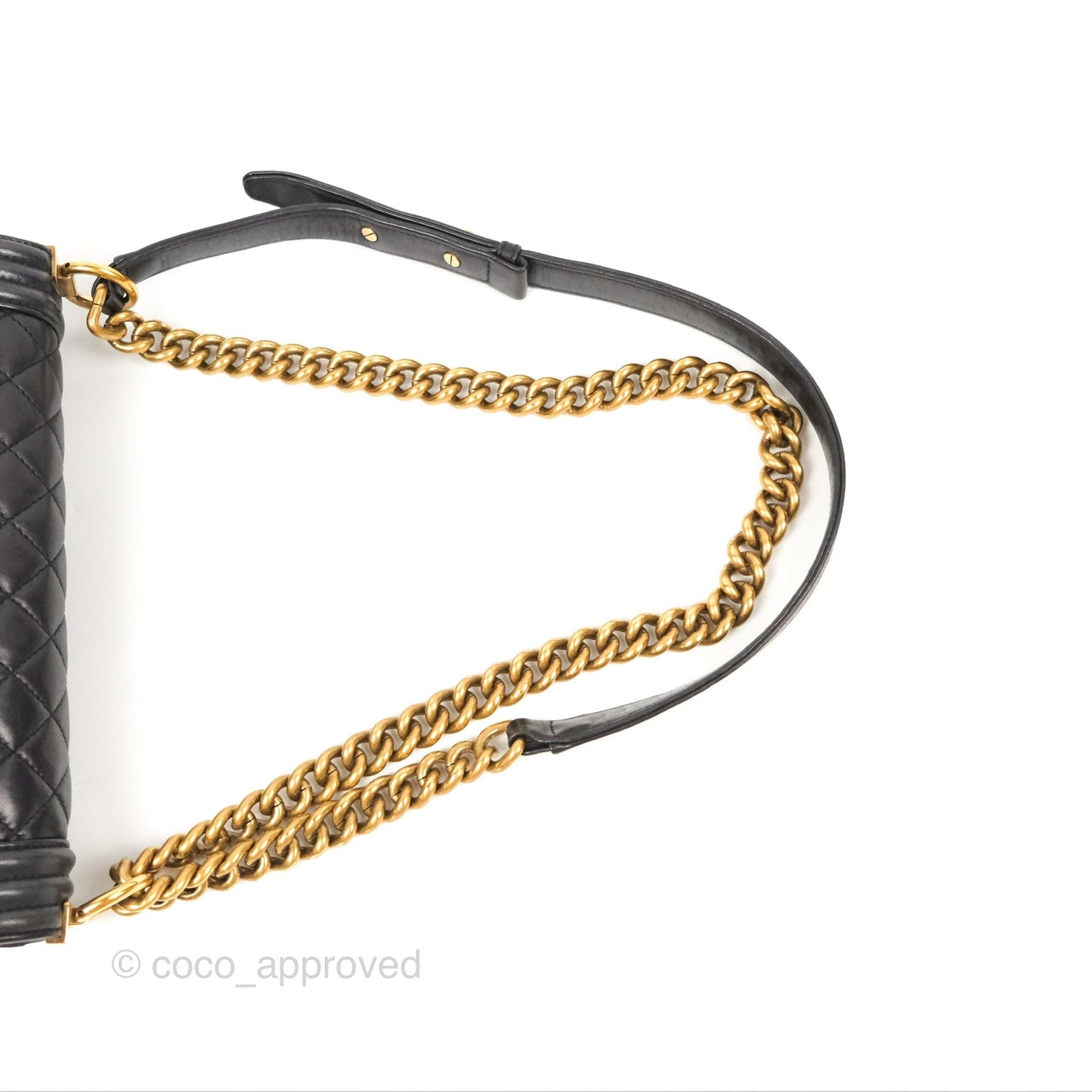 Chanel Quilted Medium Boy Black Lambskin Aged Gold Hardware