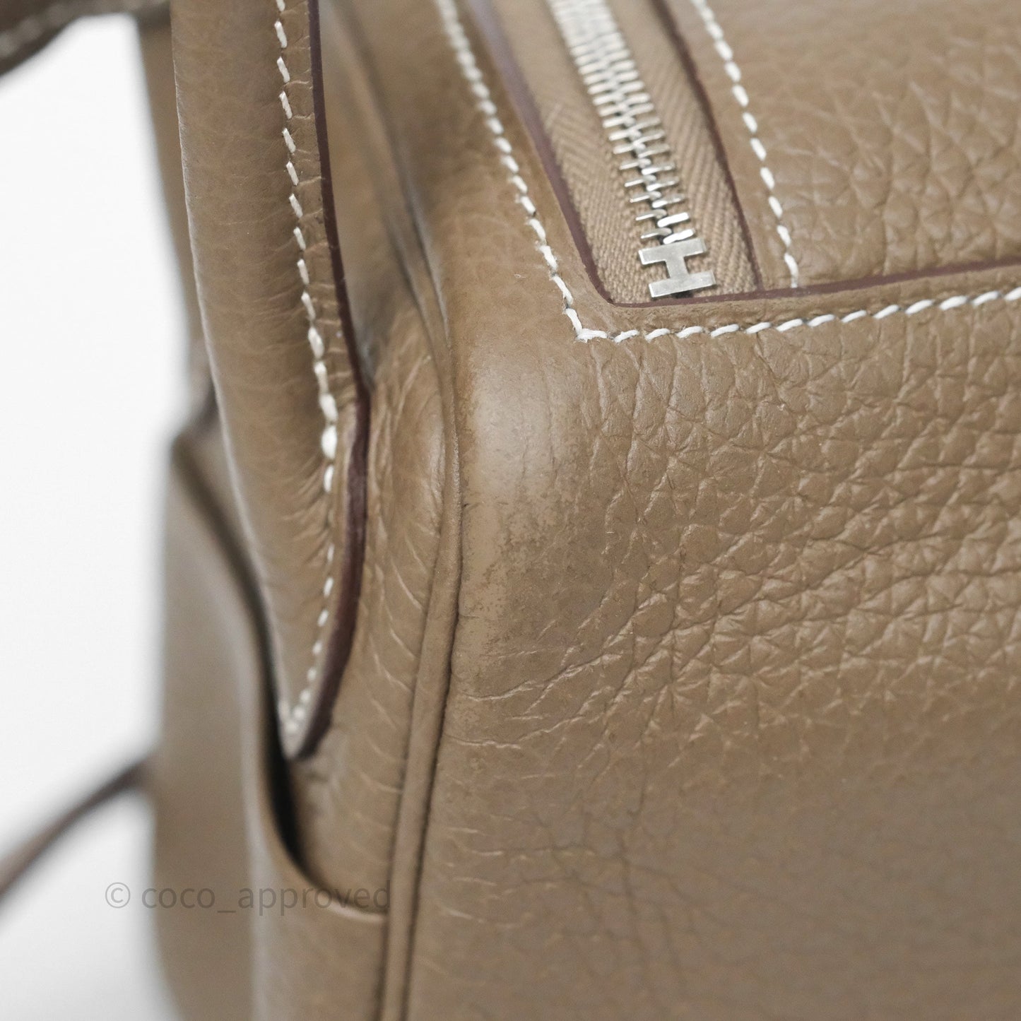Hermès Mini Lindy 20 Etoupe 18 Clemence Palladium Hardware