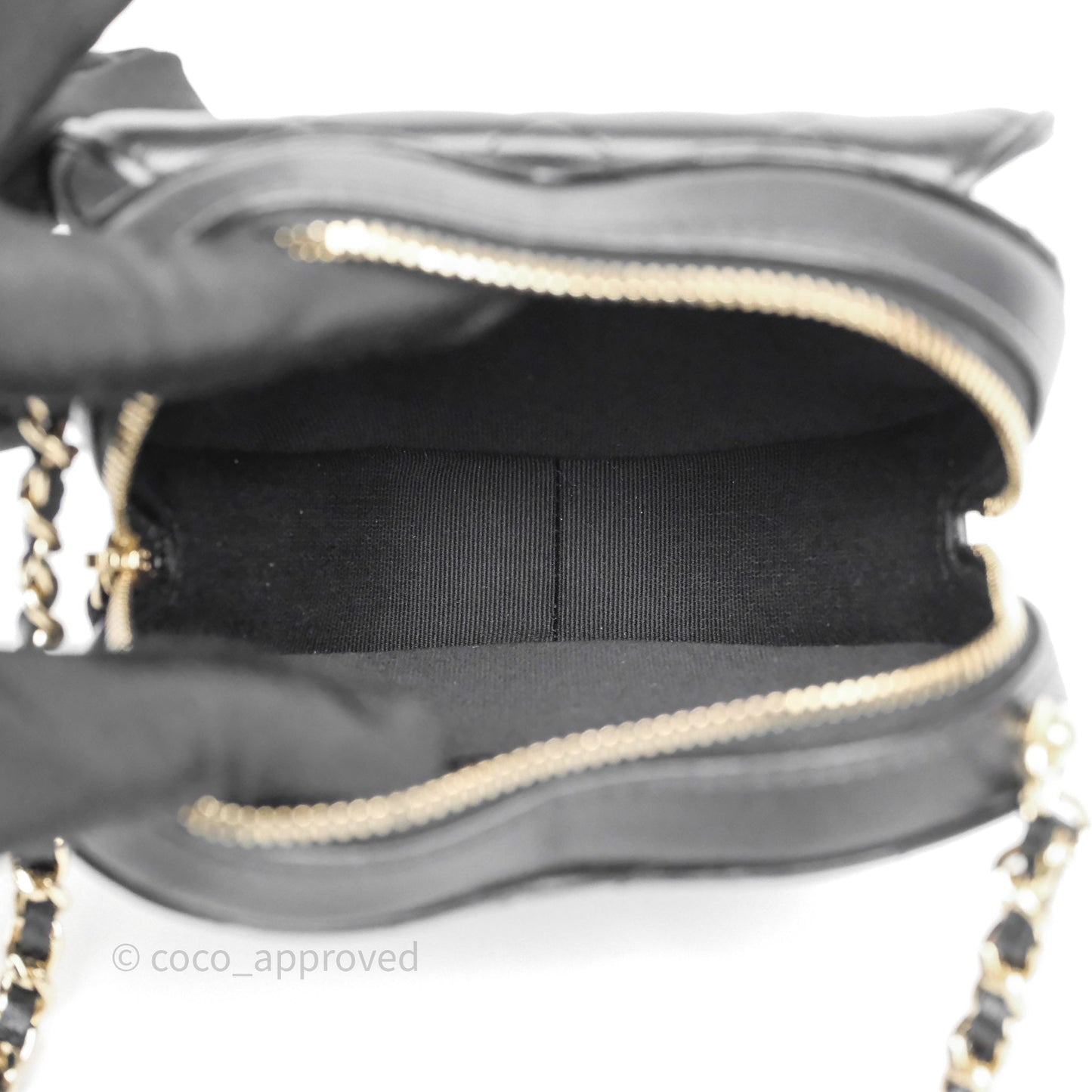 Chanel Small Heart Bag Black Lambskin Gold Hardware