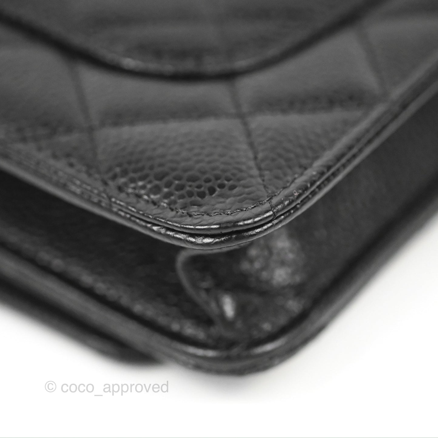 Chanel Quilted WOC Black Caviar Gold Hardware