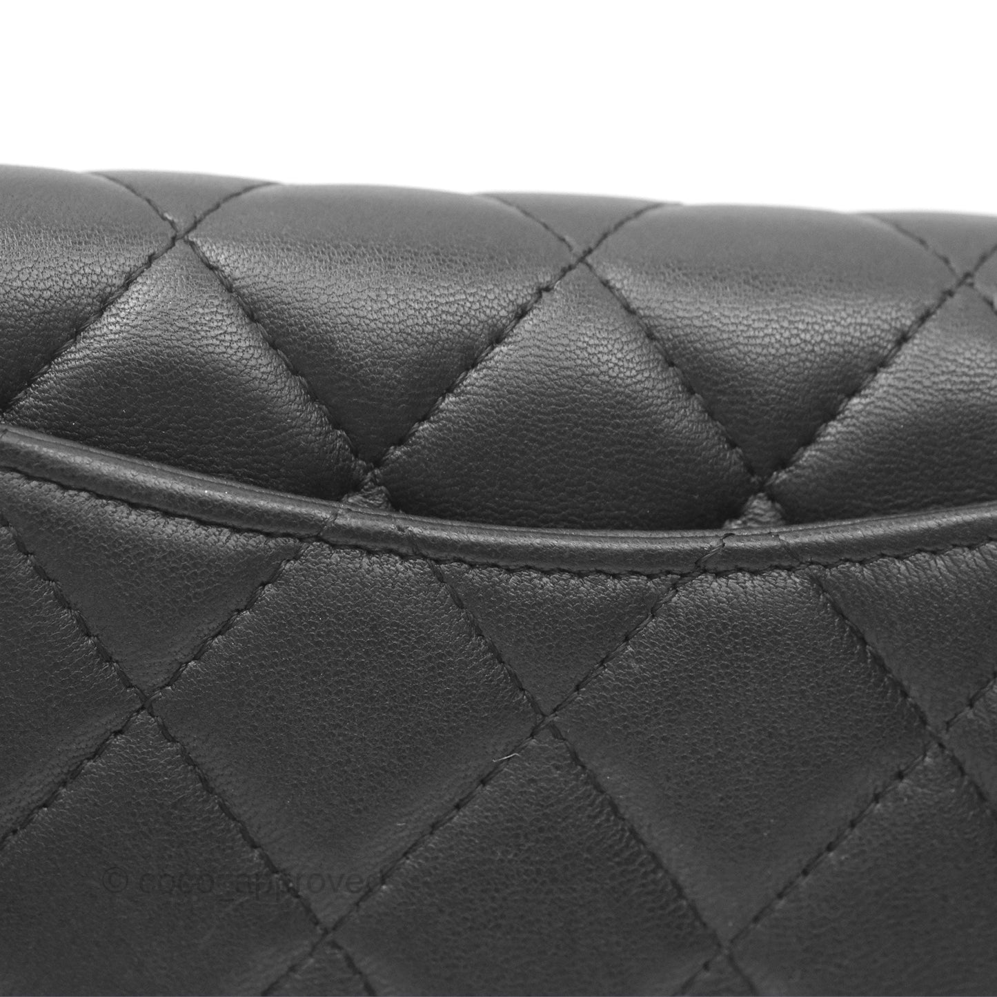 Chanel Classic Quilted Long Wallet Black Lambskin Silver Hardware