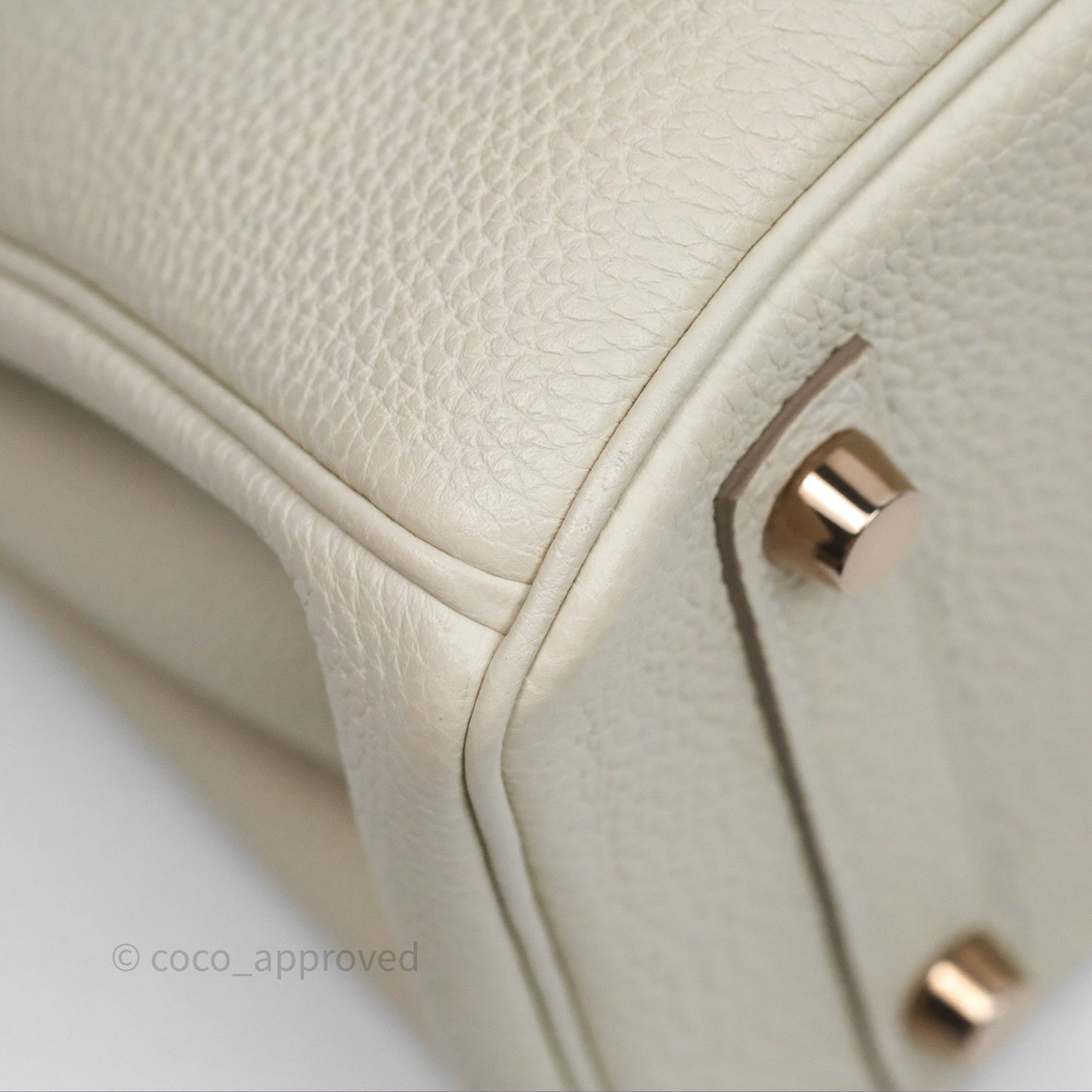 Hermès Birkin 25 Retourne Craie 10 Togo Gold Hardware