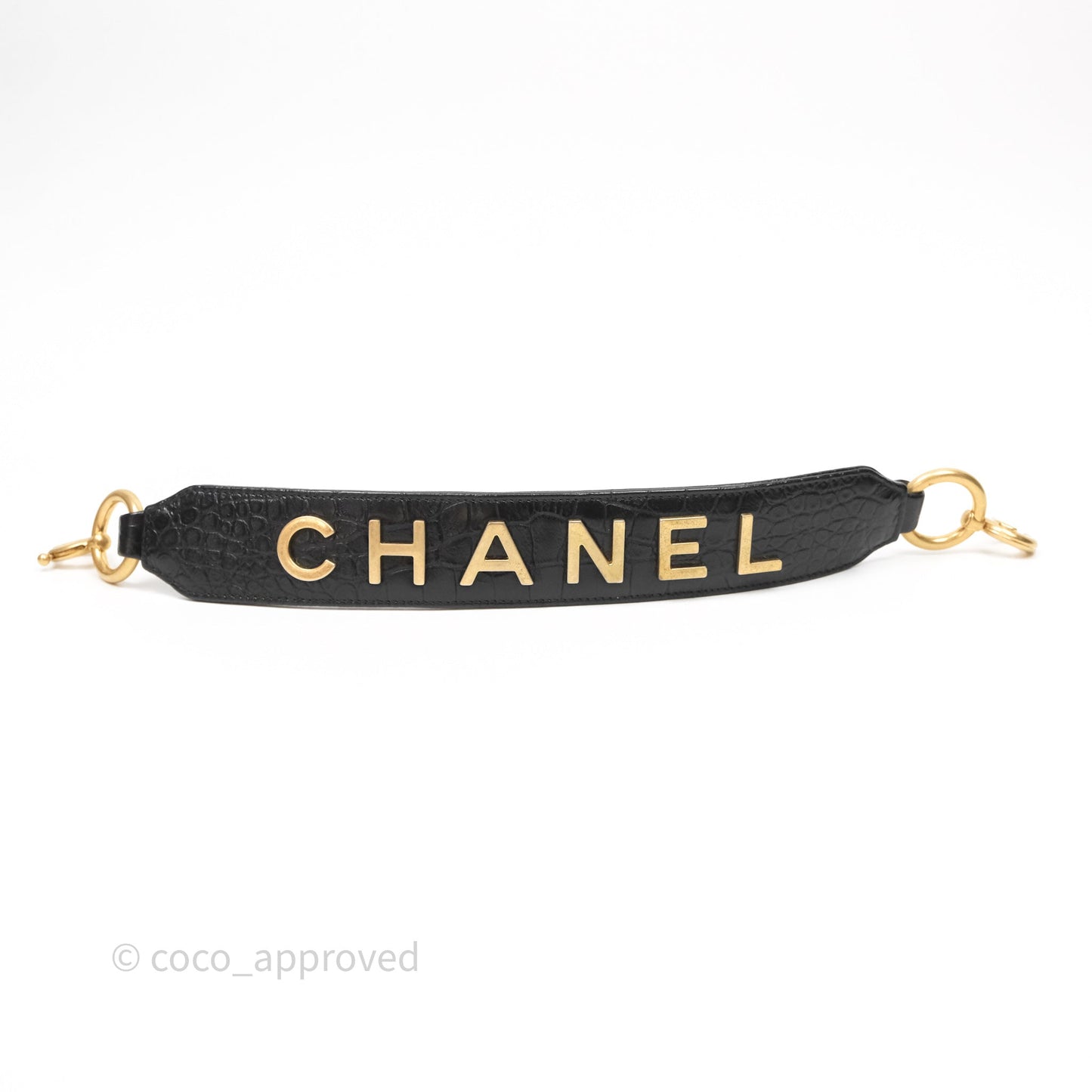 Chanel Crocodile Embossed Calfskin Small Gabrielle Cocodile Hobo Black