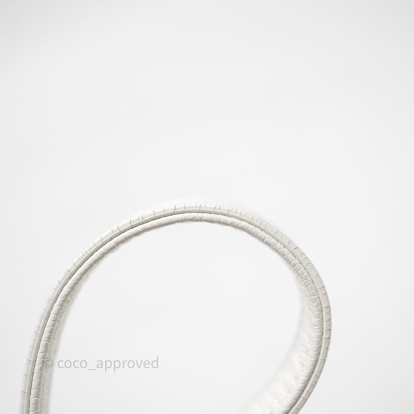 Chanel Bracelet On Chain Small Flap Bag White Caviar Aged Gold Hardware