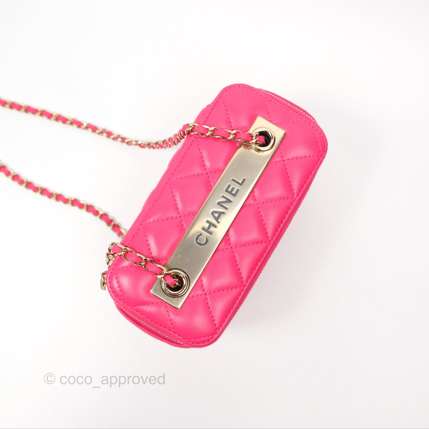 Chanel Trendy CC Vanity With Chain Dark Pink Lambskin Gold Hardware