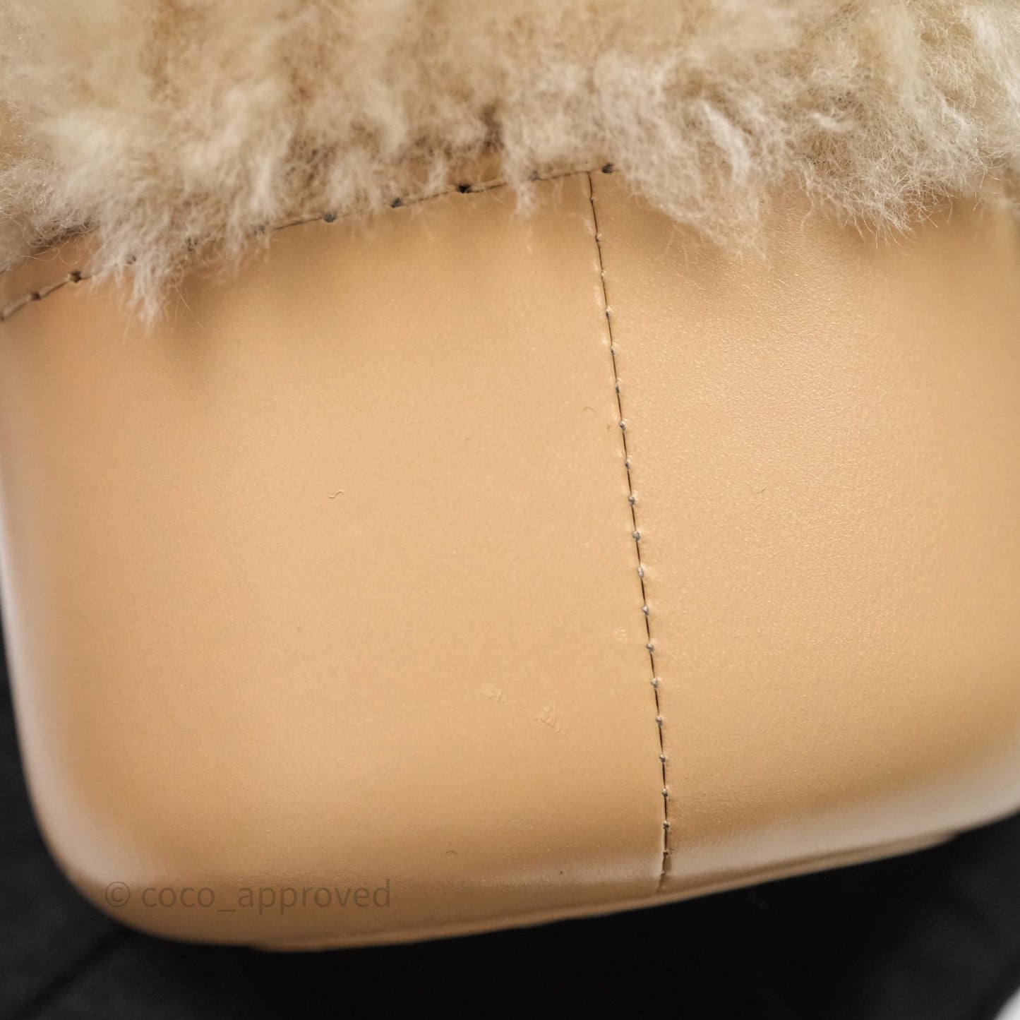 Chanel Small Gabrielle Hobo Shearling Beige Mixed Hardware