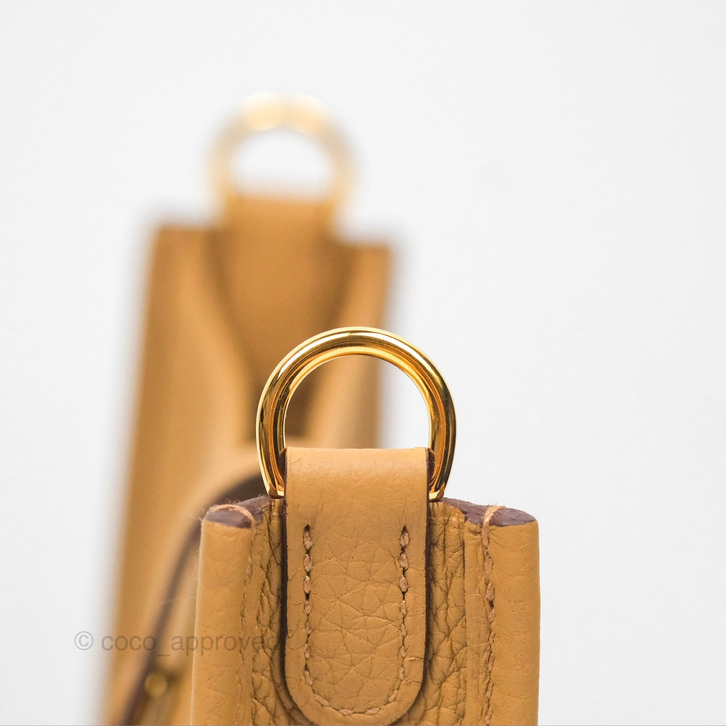 Hermès Mini Evelyne 16 Biscuit 48 Taurillon Clemence Gold Hardware