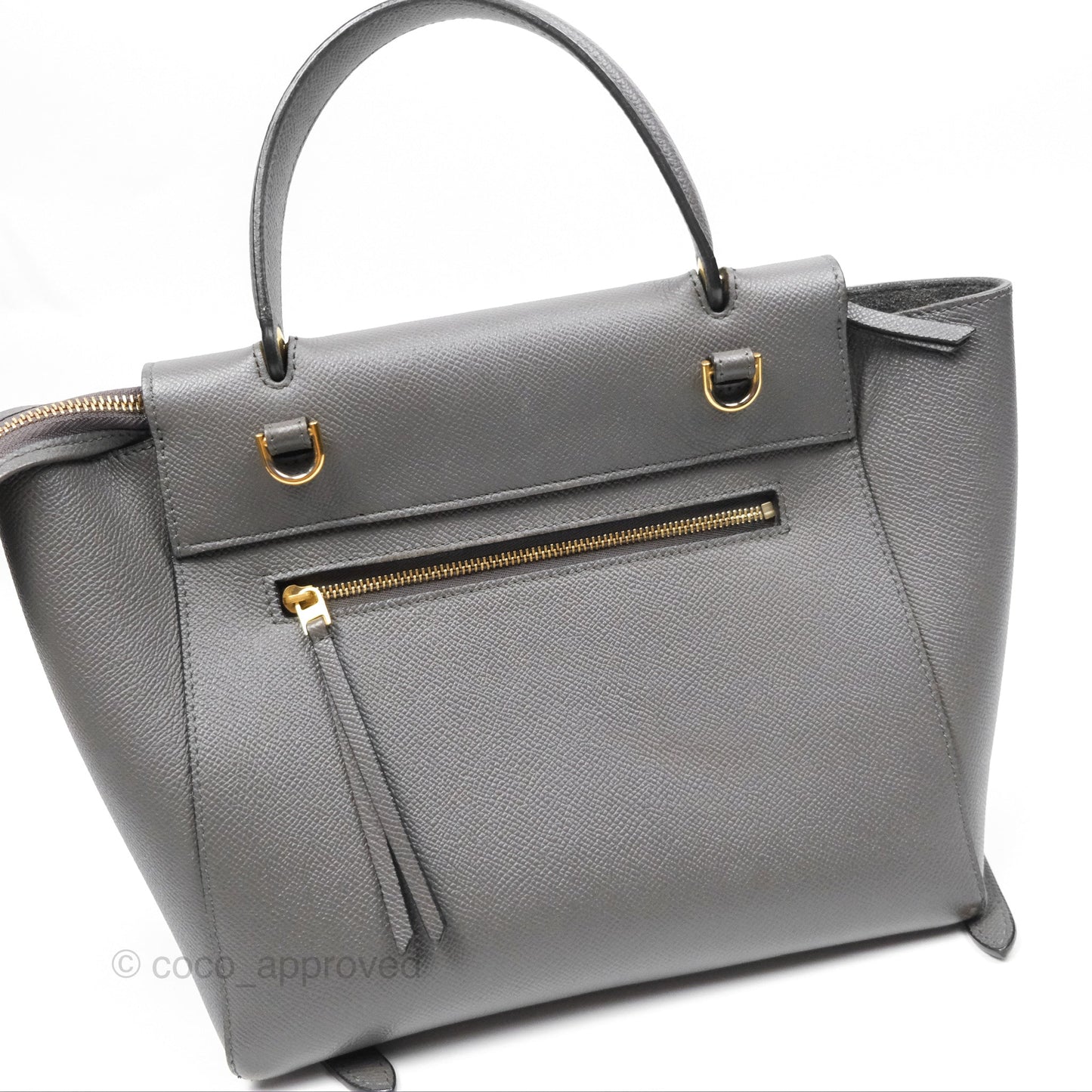 Celine Micro Belt Bag Grey Grained Calfskin Gold Hardware