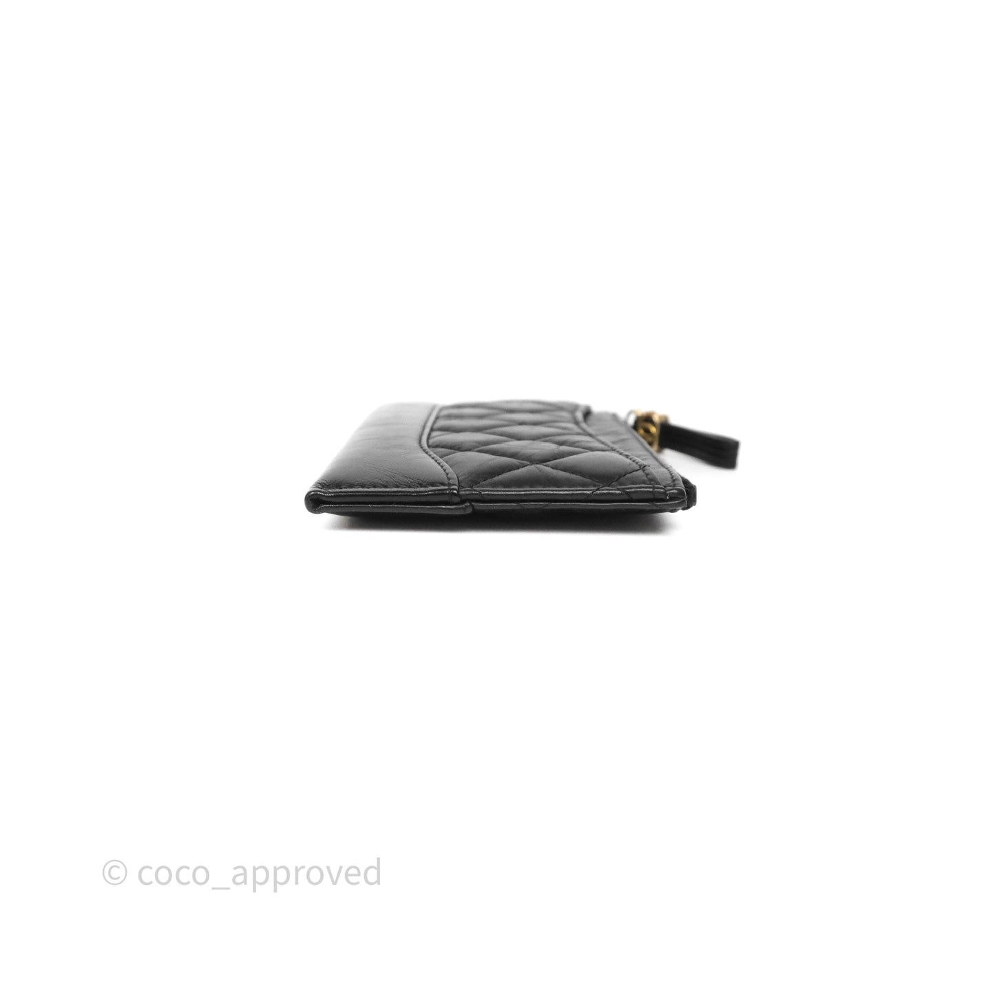 Chanel Quilted Gabrielle Zip Long Wallet Black