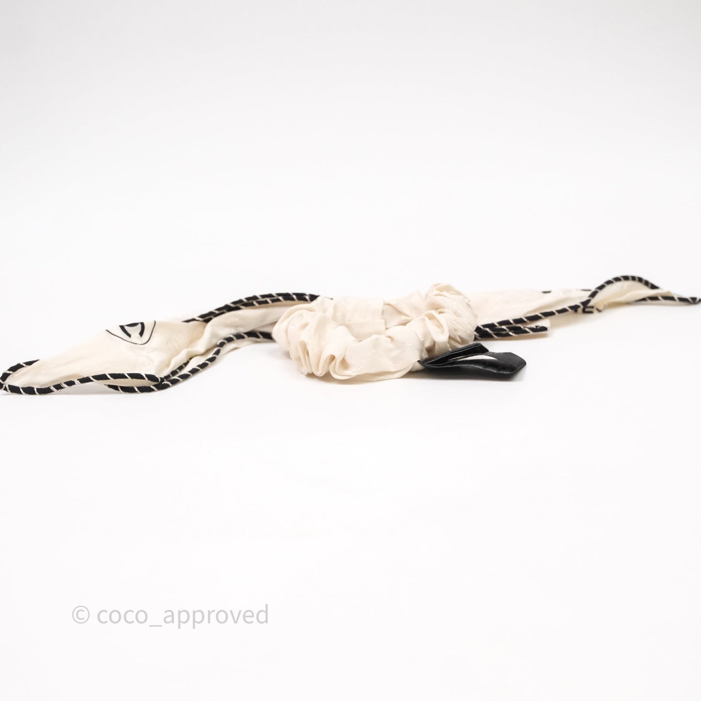 Chanel Bow Silk Hair Accessory Ivory & Black