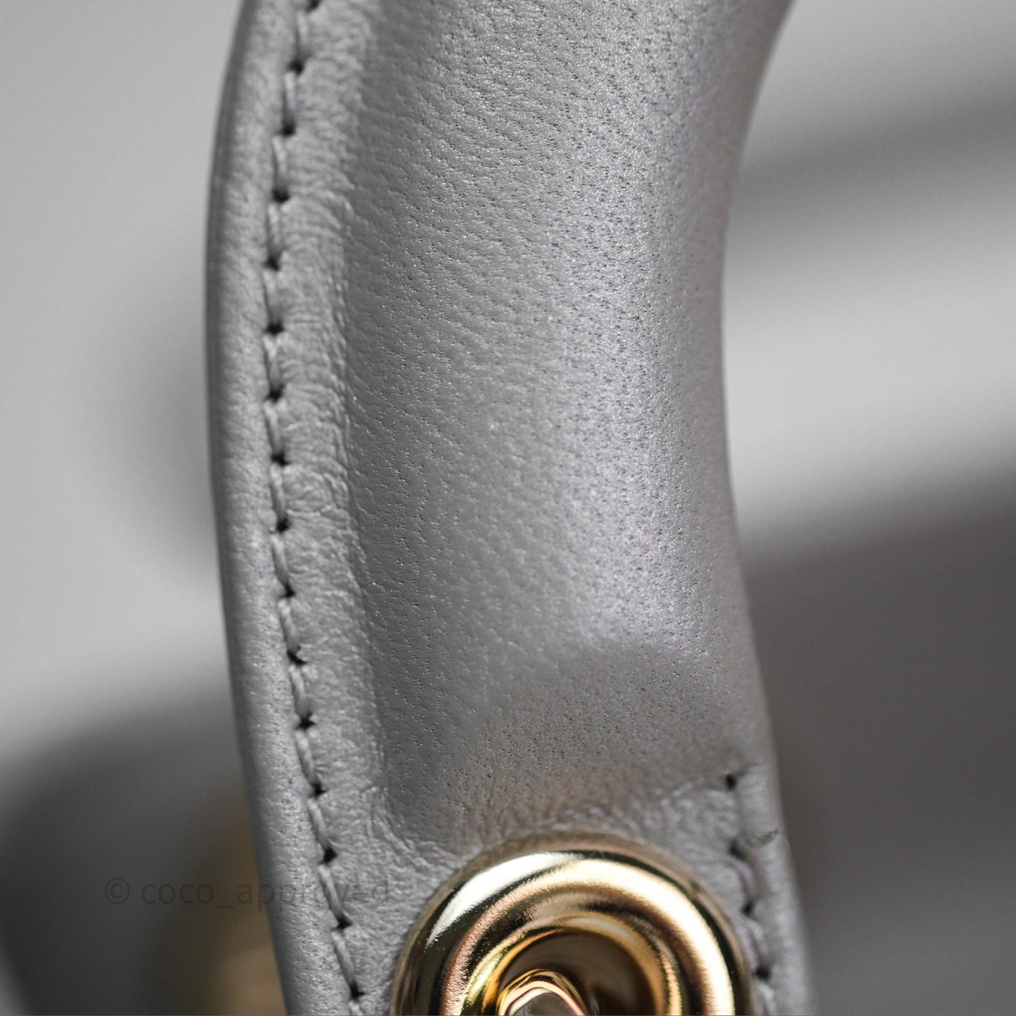 Christian Dior Mini Lady Dior Iridescent Grey Lambskin Cannage Gold Hardware