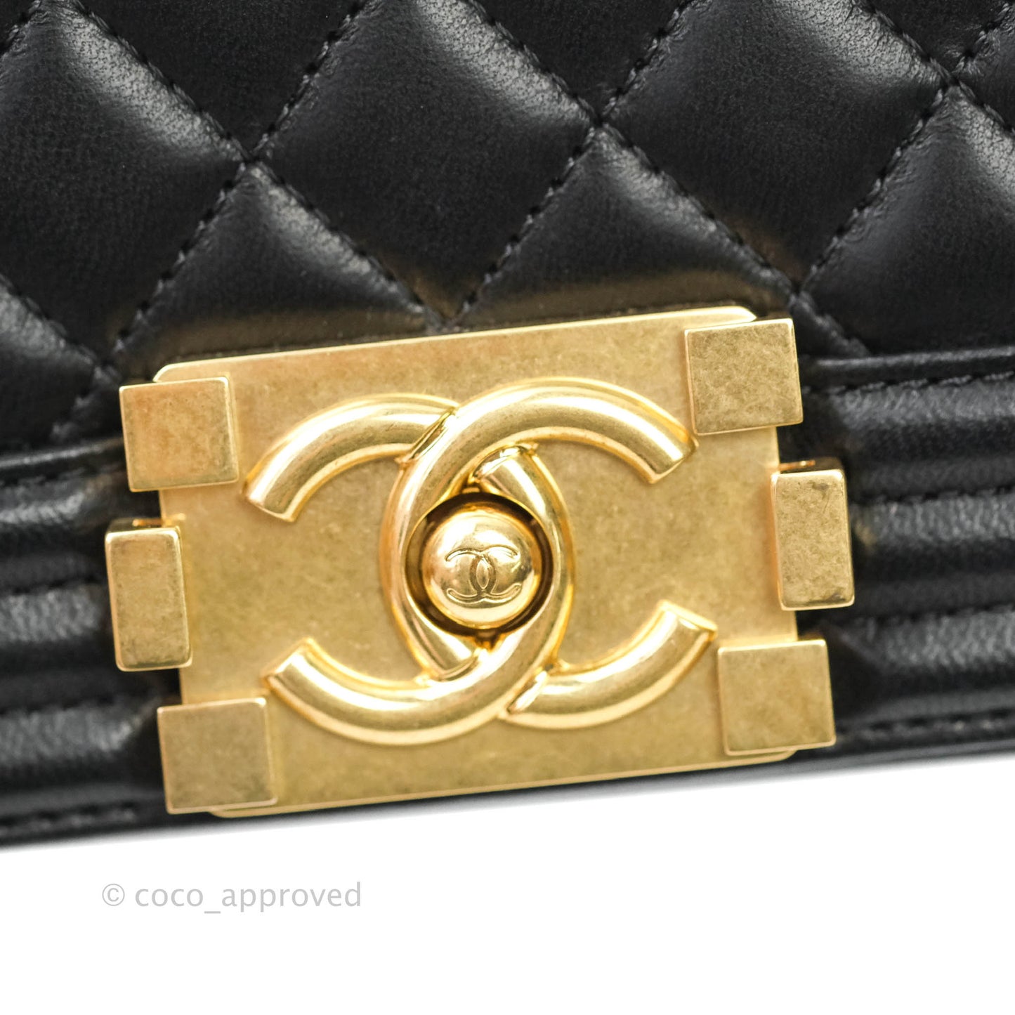 Chanel Quilted Medium Lambskin Boy Flap Aged Gold Hardware