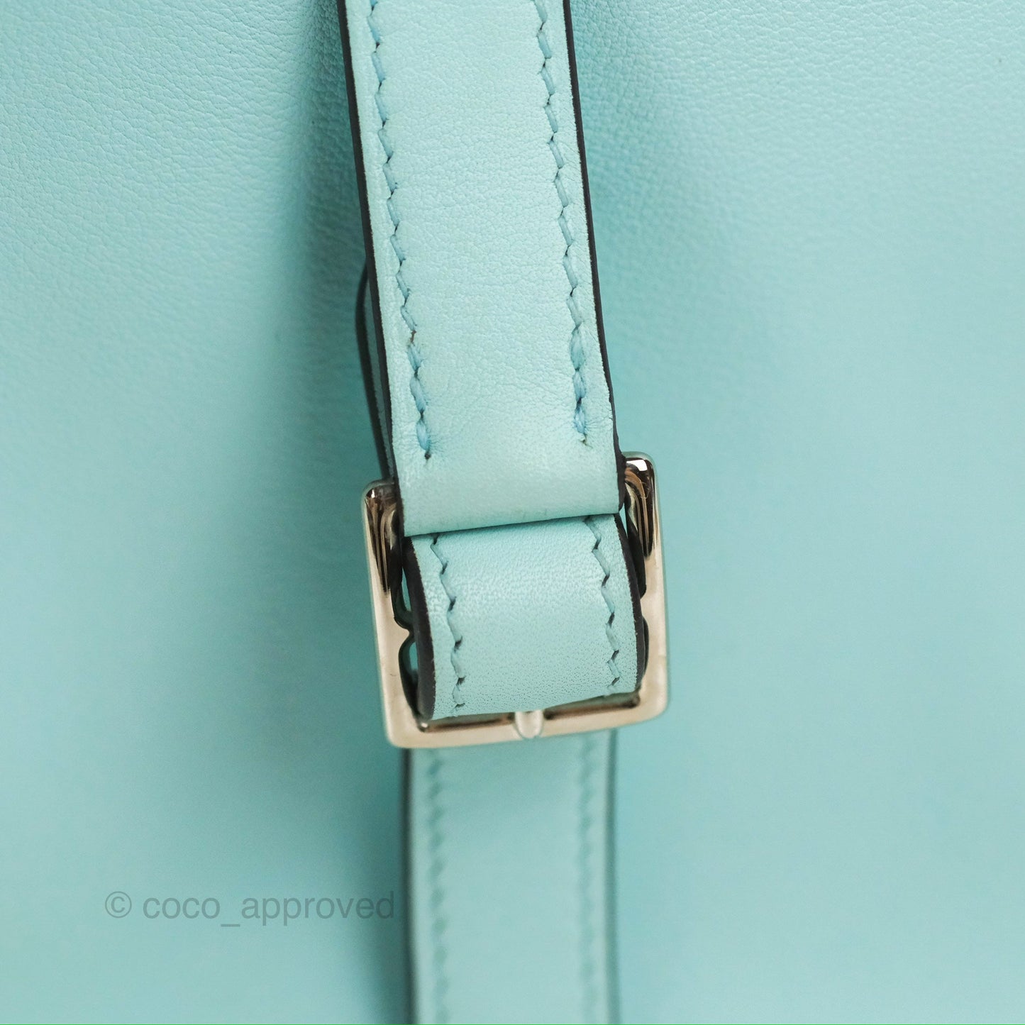Hermès Halzan 22 Mini Aqua Swift Palladium Hardware