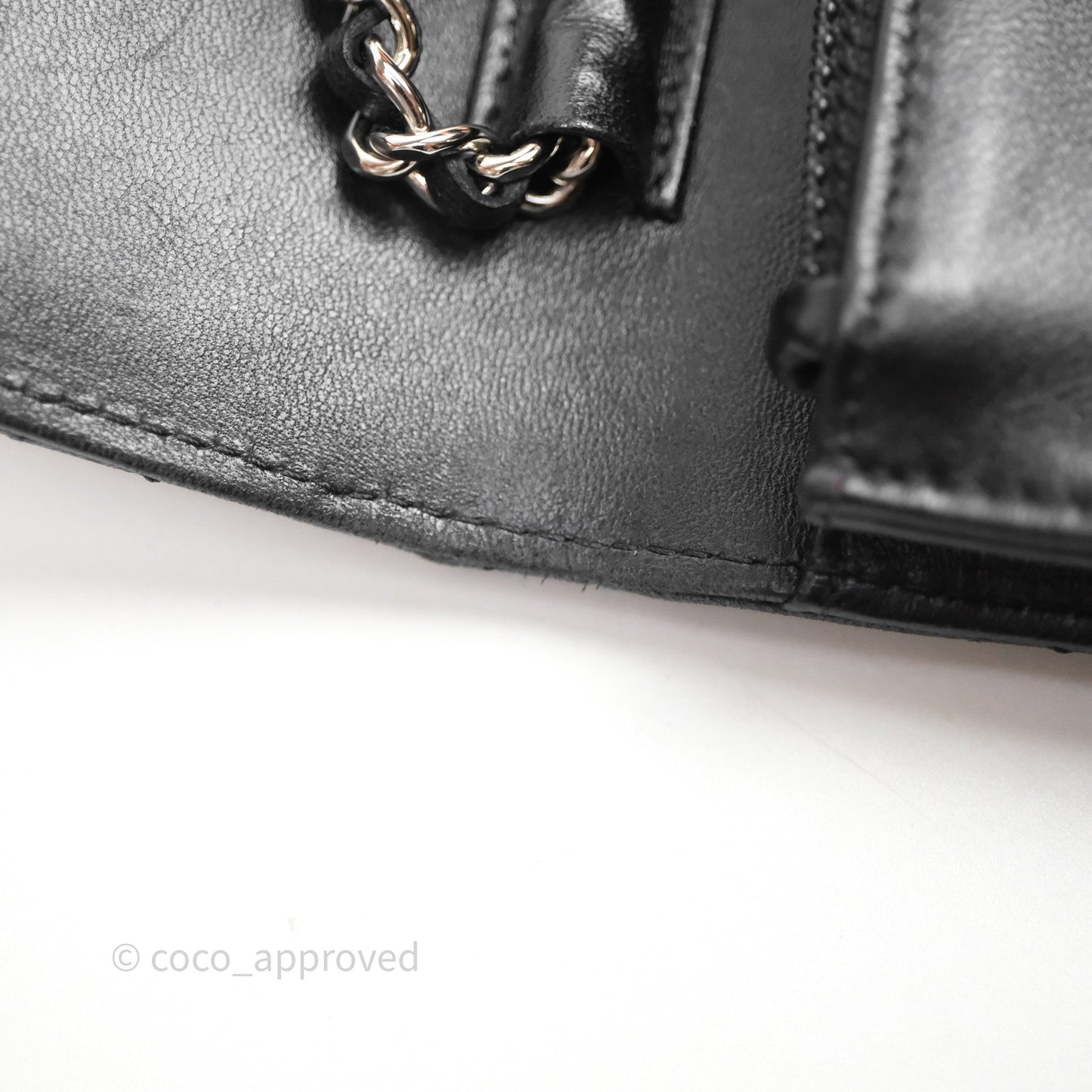Chanel Quilted WOC Black Lambskin Silver Hardware
