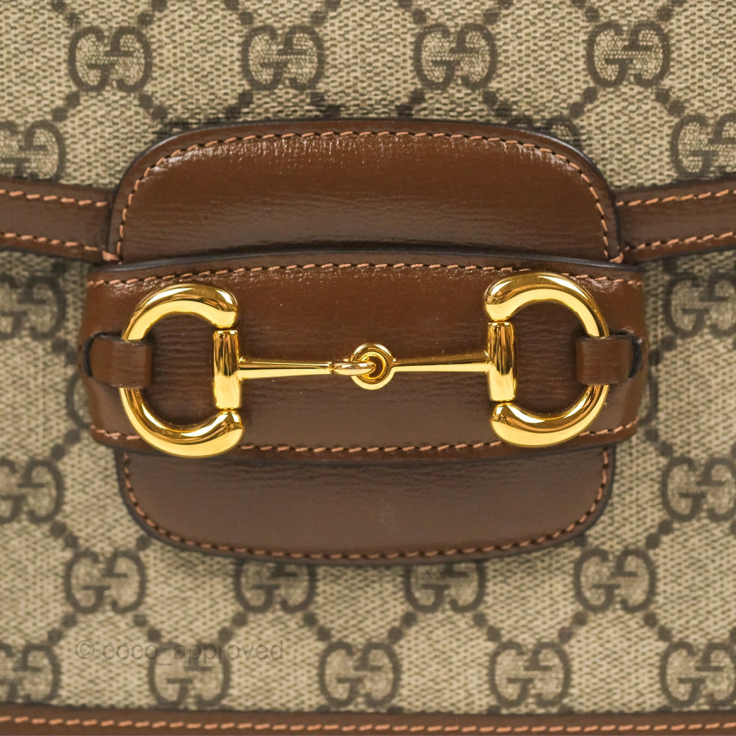 Gucci Horsebit 1955 GG Supreme Canvas Brown Shoulder Bag Gold Hardware