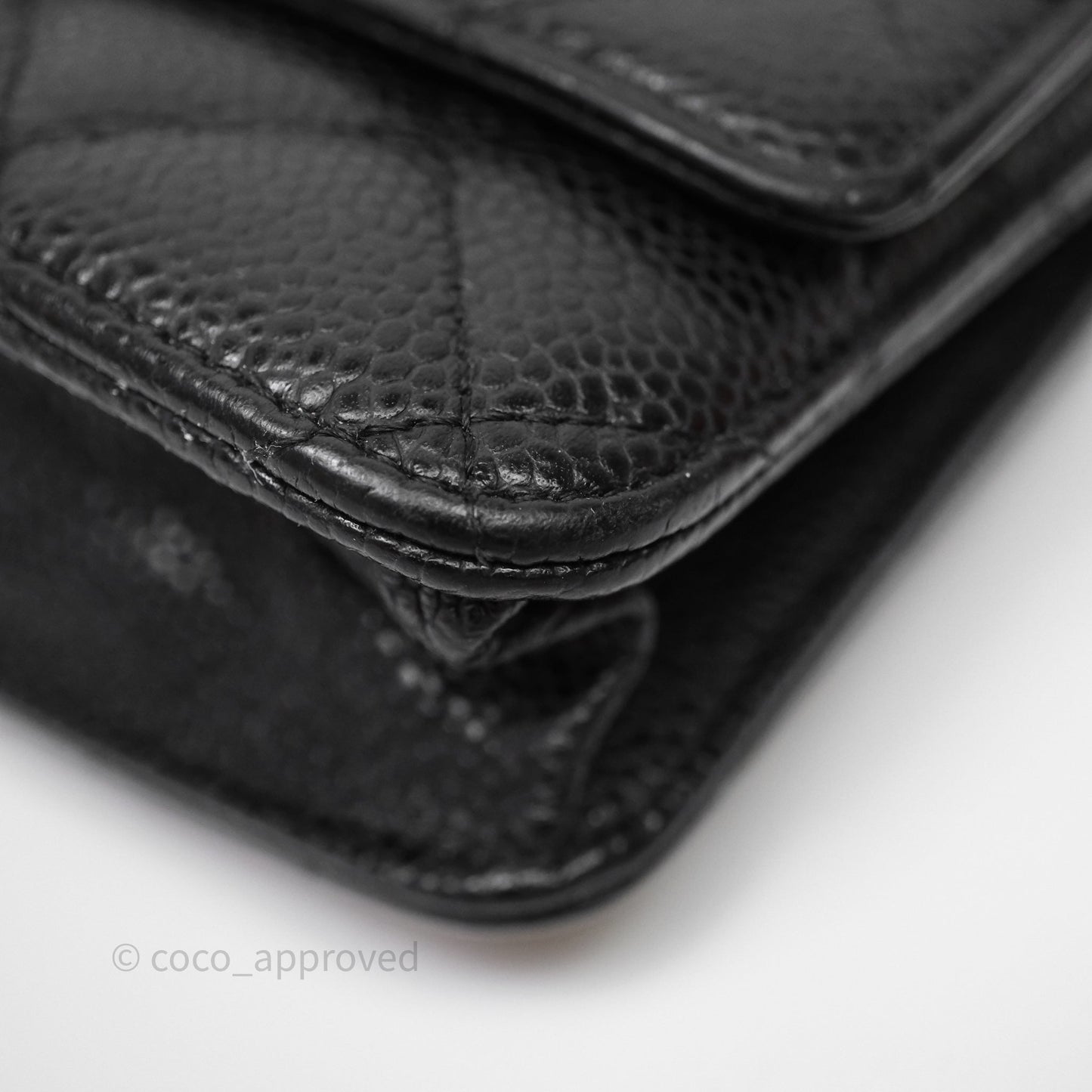 Chanel Quilted WOC Black Caviar Gold Hardware
