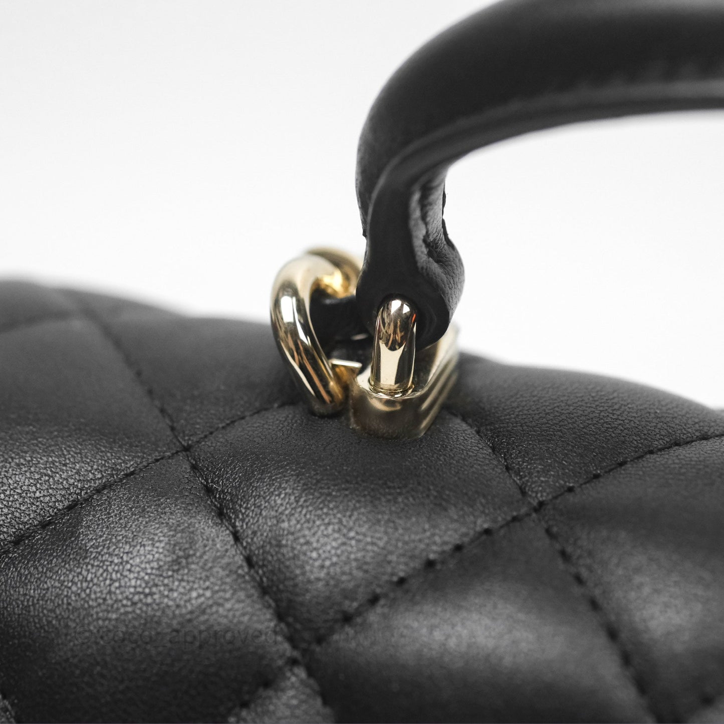 Chanel Top Handle Mini Rectangular Flap Black Lambskin Gold Hardware