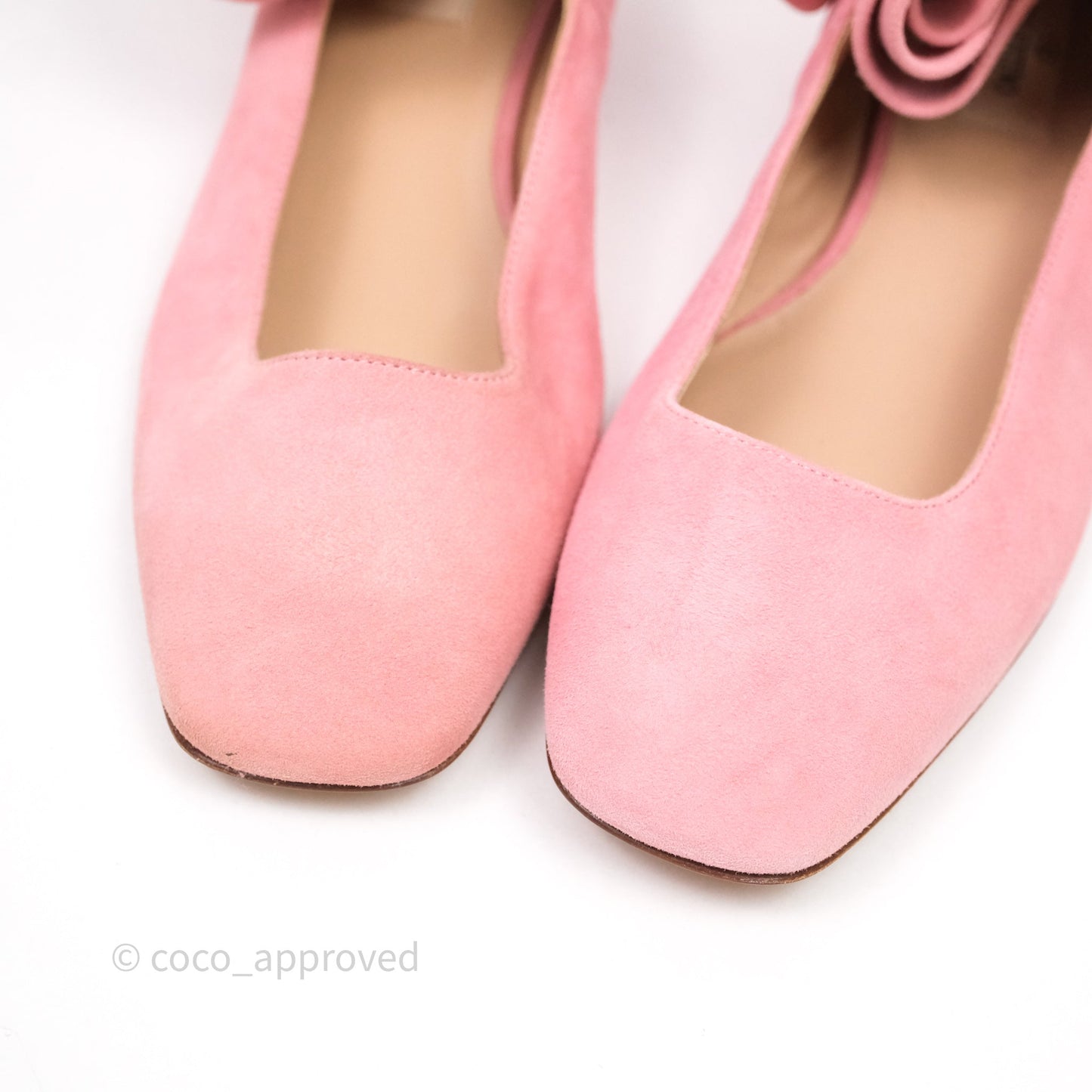 Valentino Garavani Suede Ballet Flats Tango Ankle Wrap Pink Size 38