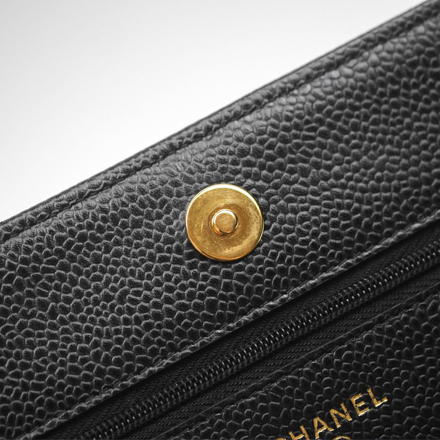 Chanel Classic Wallet On Chain WOC Quilted Black Caviar Gold Hardware