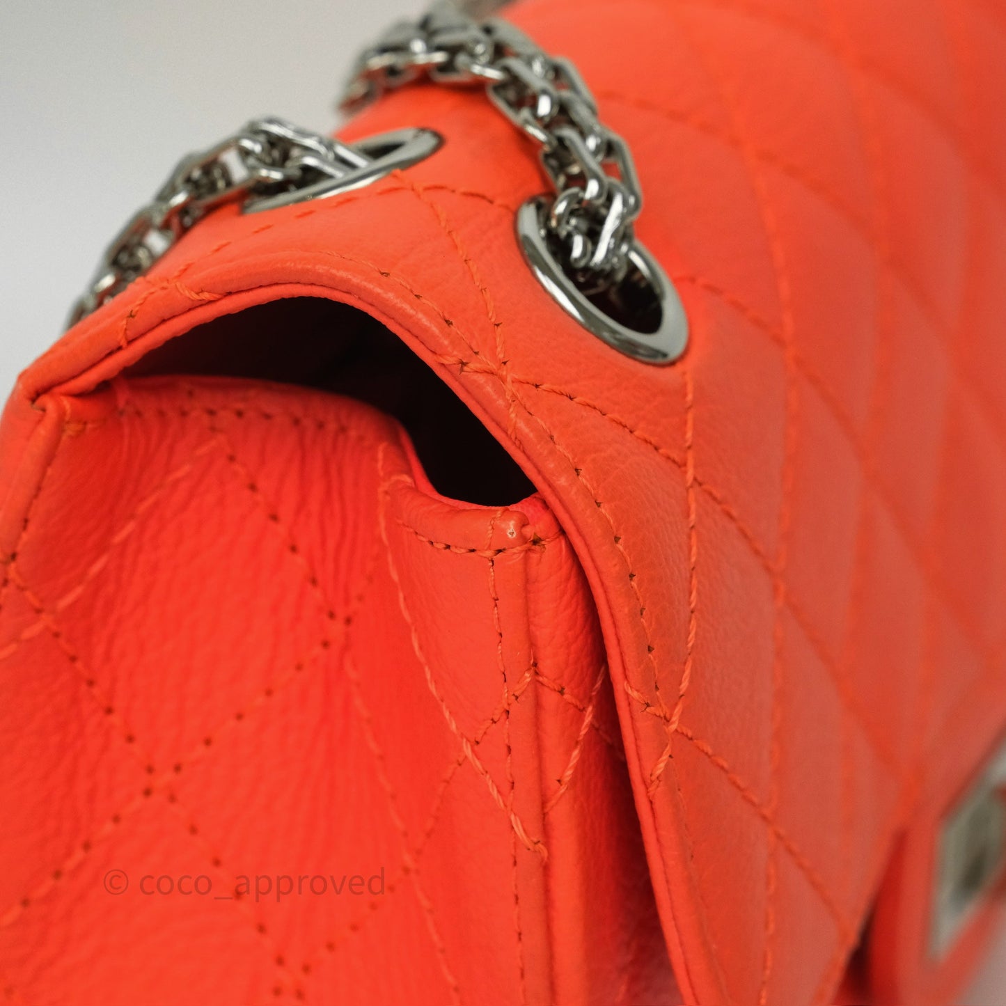 Chanel Mini Reissue 224 Tangerine Orange Goatskin Silver Hardware