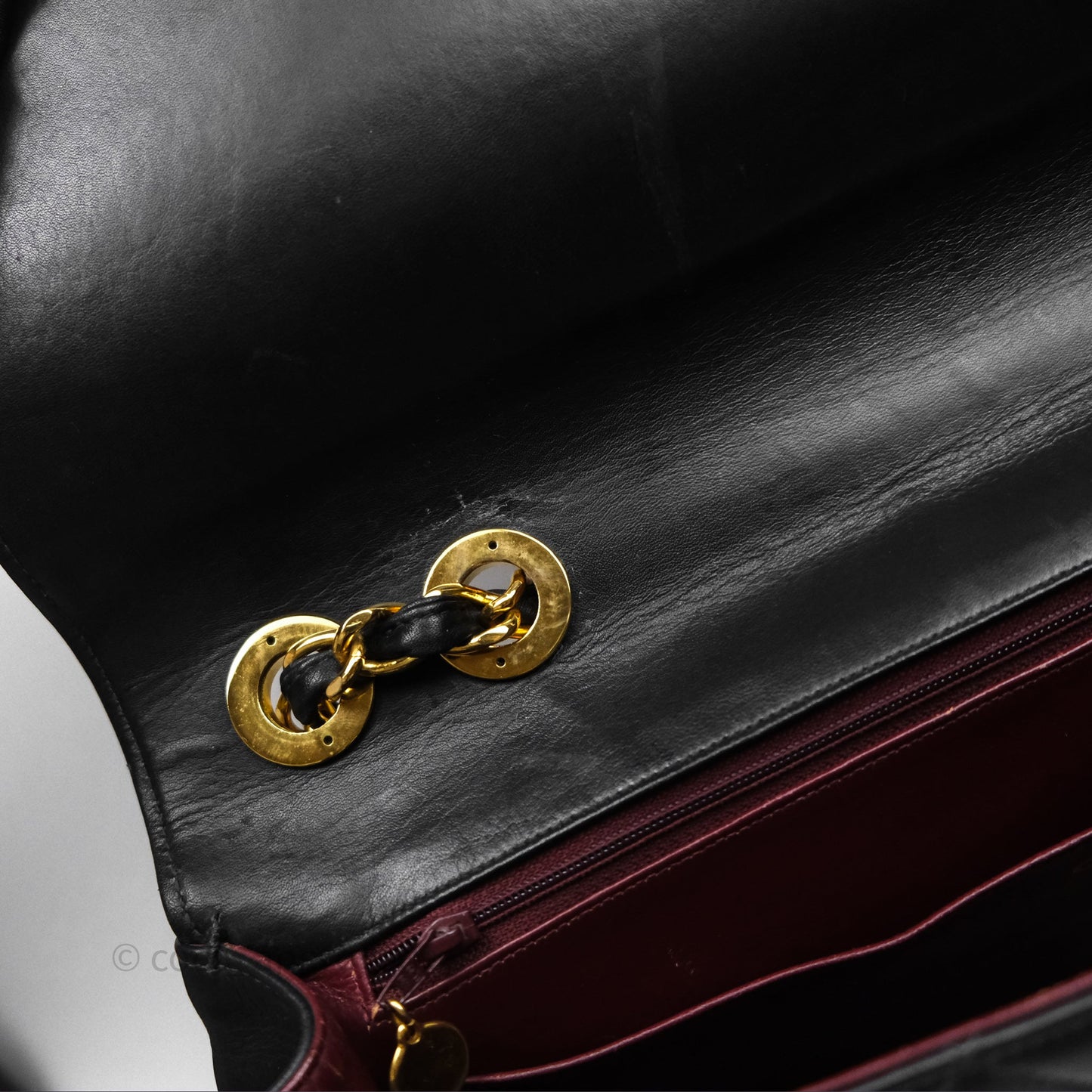 Chanel Vintage Maxi Quilted CC Flap Bag Black Lambskin Gold Hardware