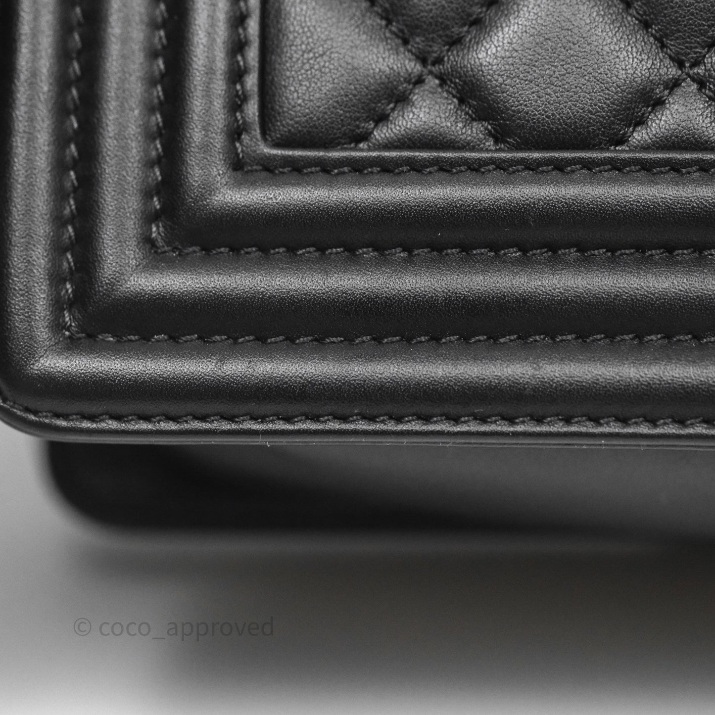 Chanel Small Boy Quilted Black Calfskin Aged Gold Hardware
