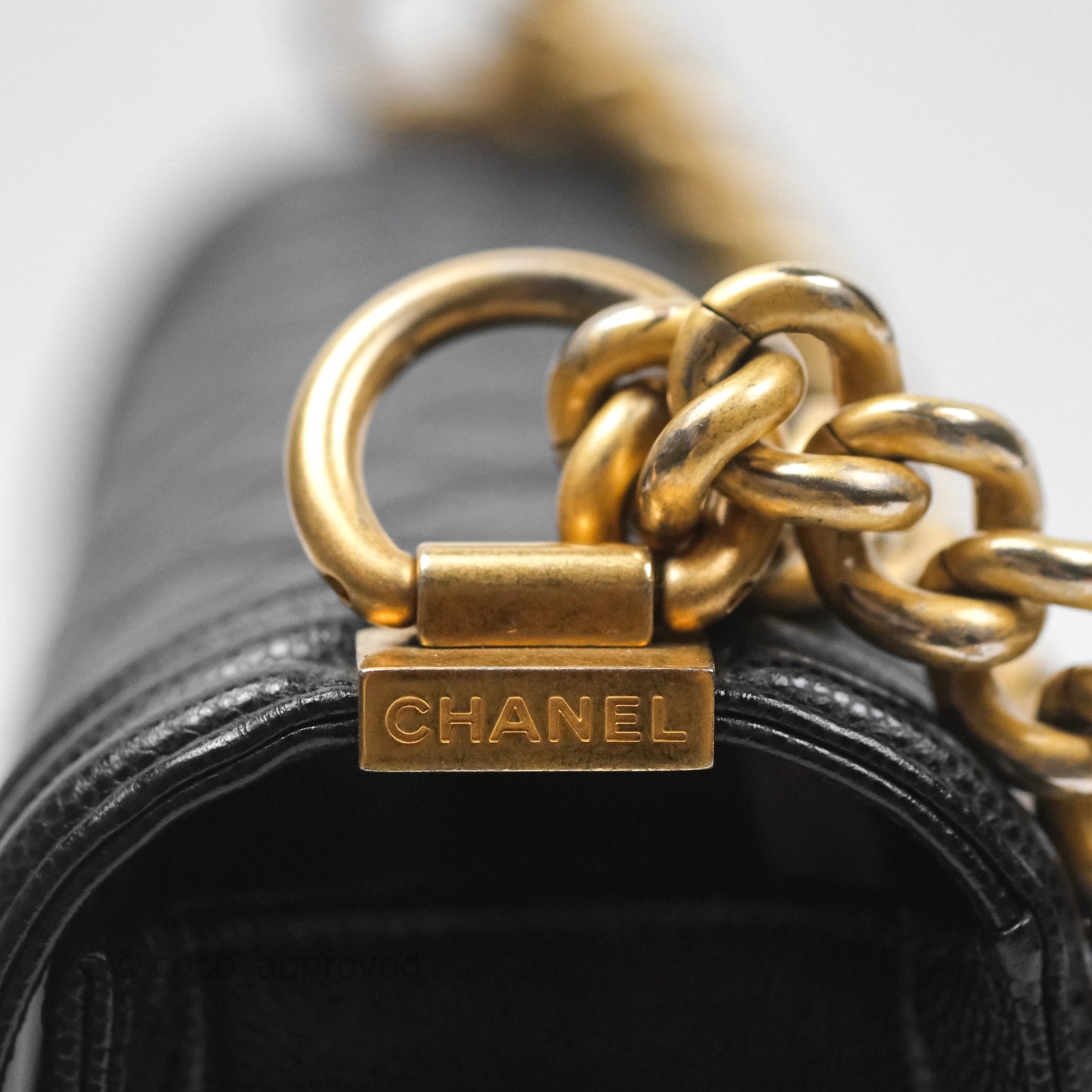 Chanel Medium Boy Quilted Black Caviar Aged Gold Hardware