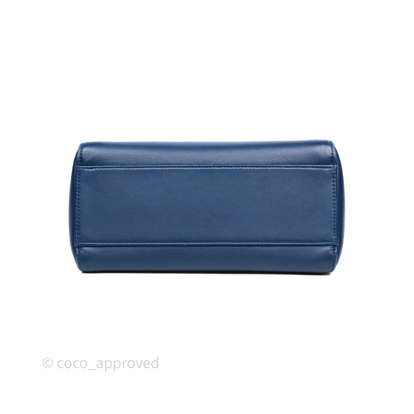 Fendi Nappa Mini Peekaboo Bag Blue Silver Hardware