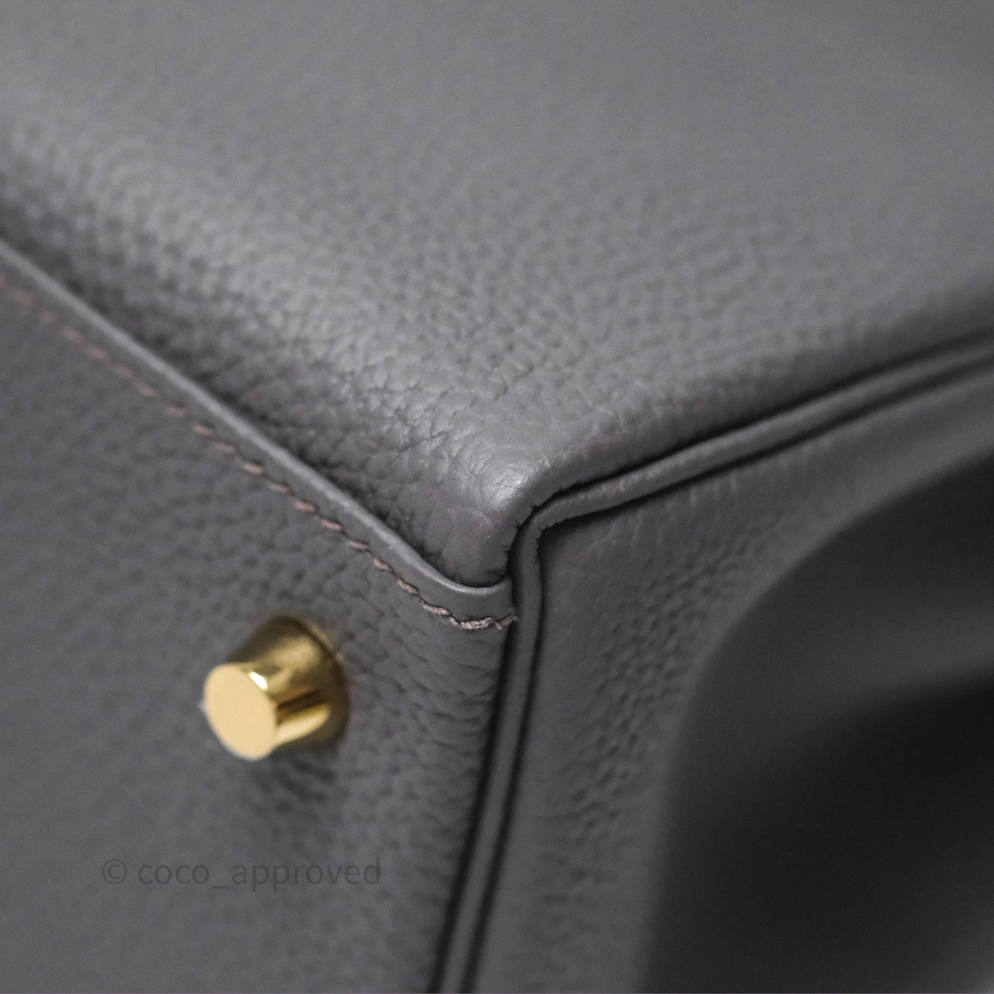 Hermès Kelly II 28 Retourne Etain 8F Togo Gold Hardware