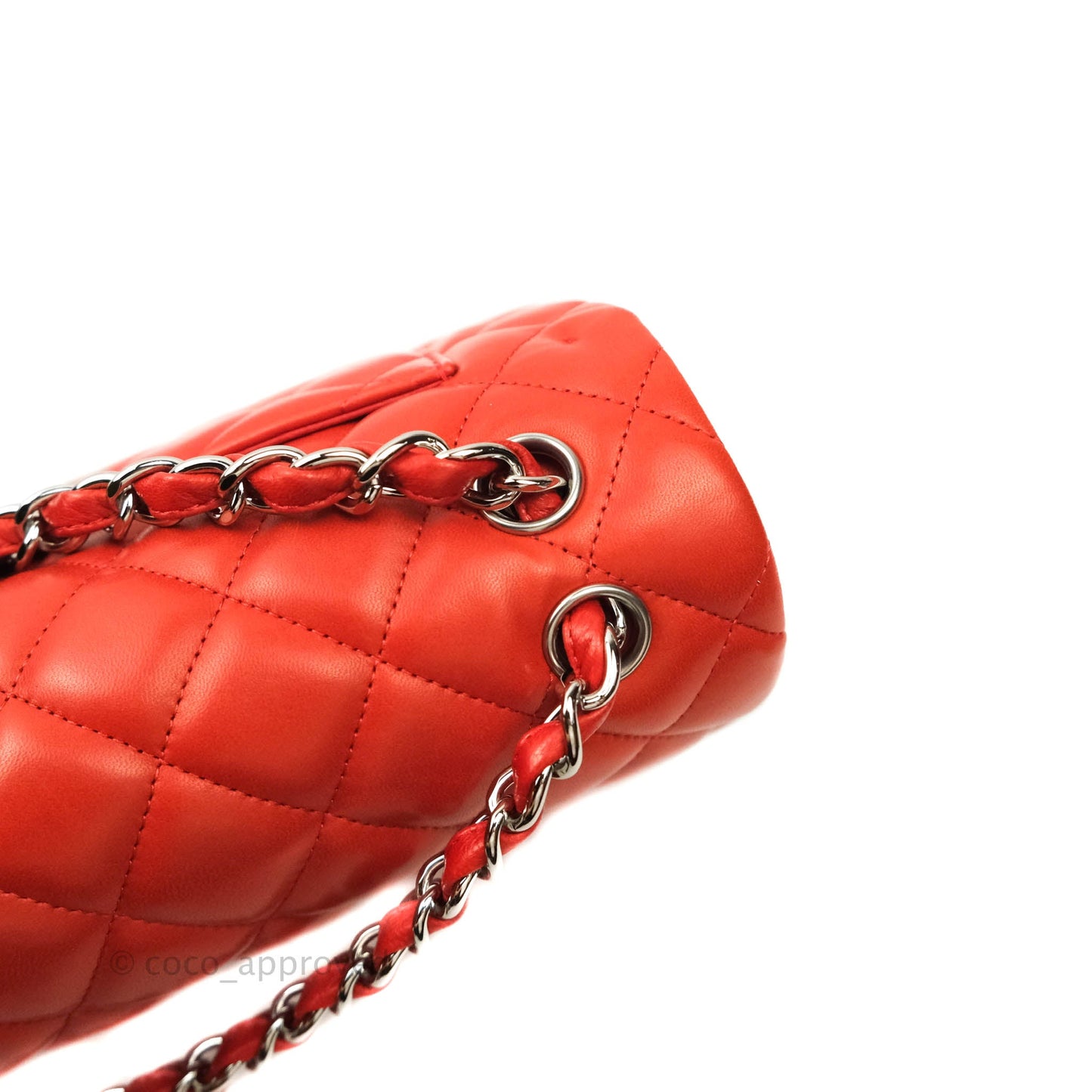 Chanel Jumbo Double Flap Red Lambskin Silver Hardware⁣⁣