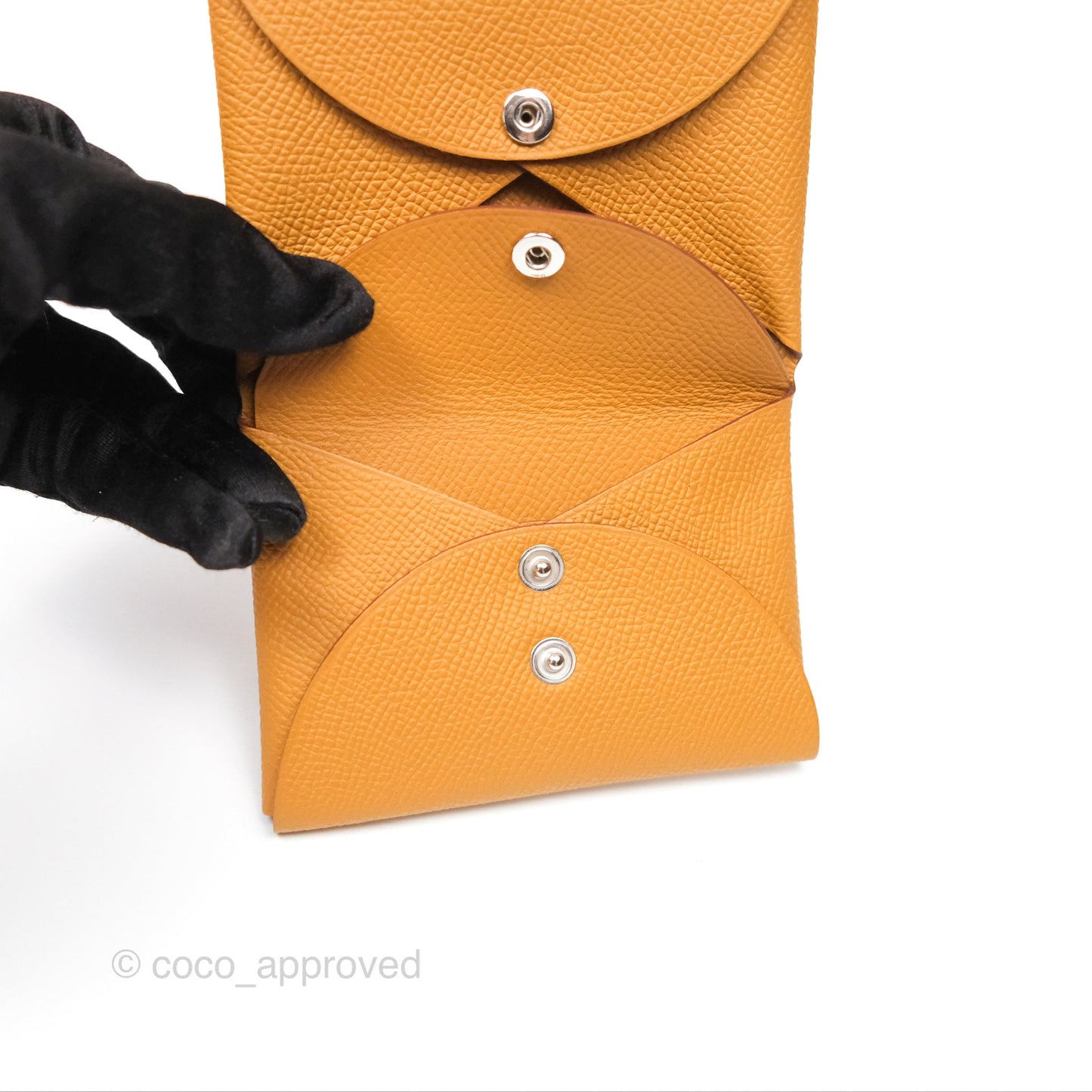 Hermès Calvi Duo Compact Card Holder Sésame Epsom