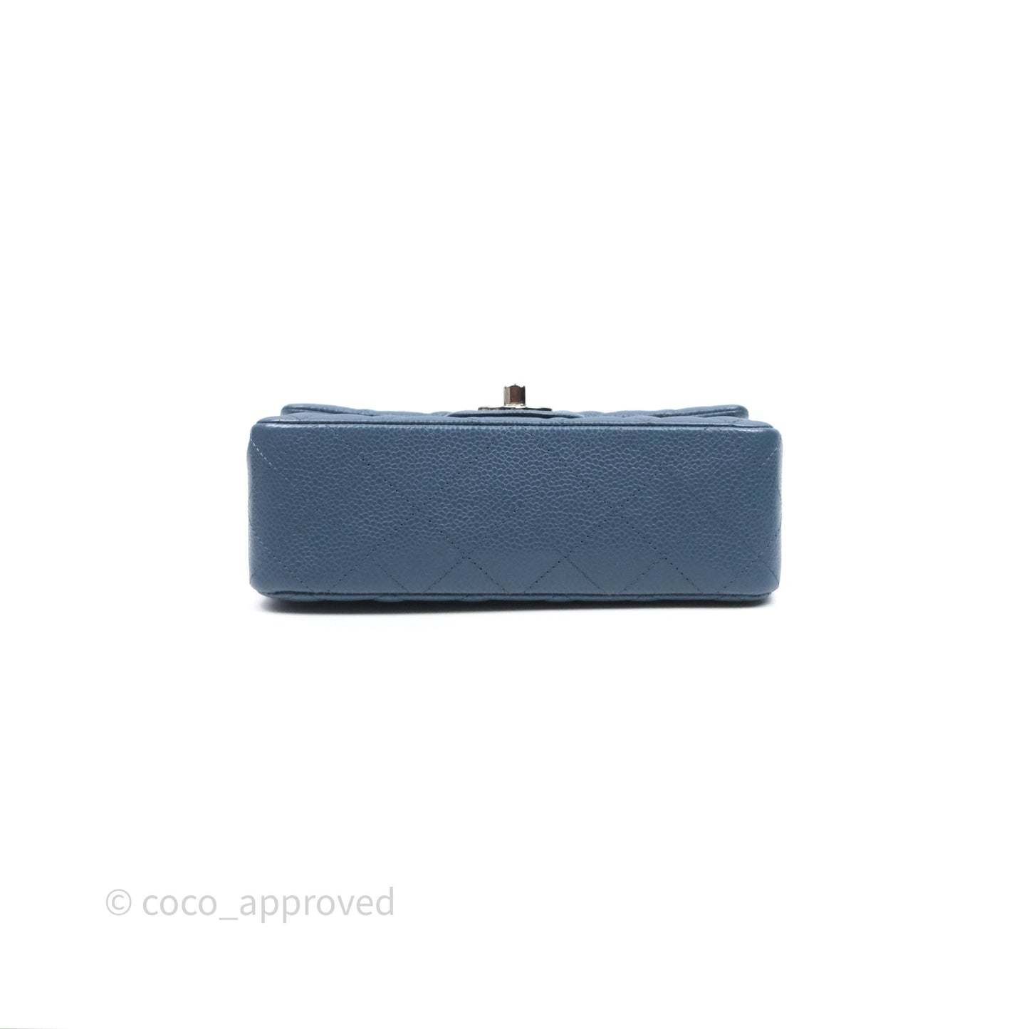 Chanel Quilted Mini Rectangular Blue Caviar Silver Hardware