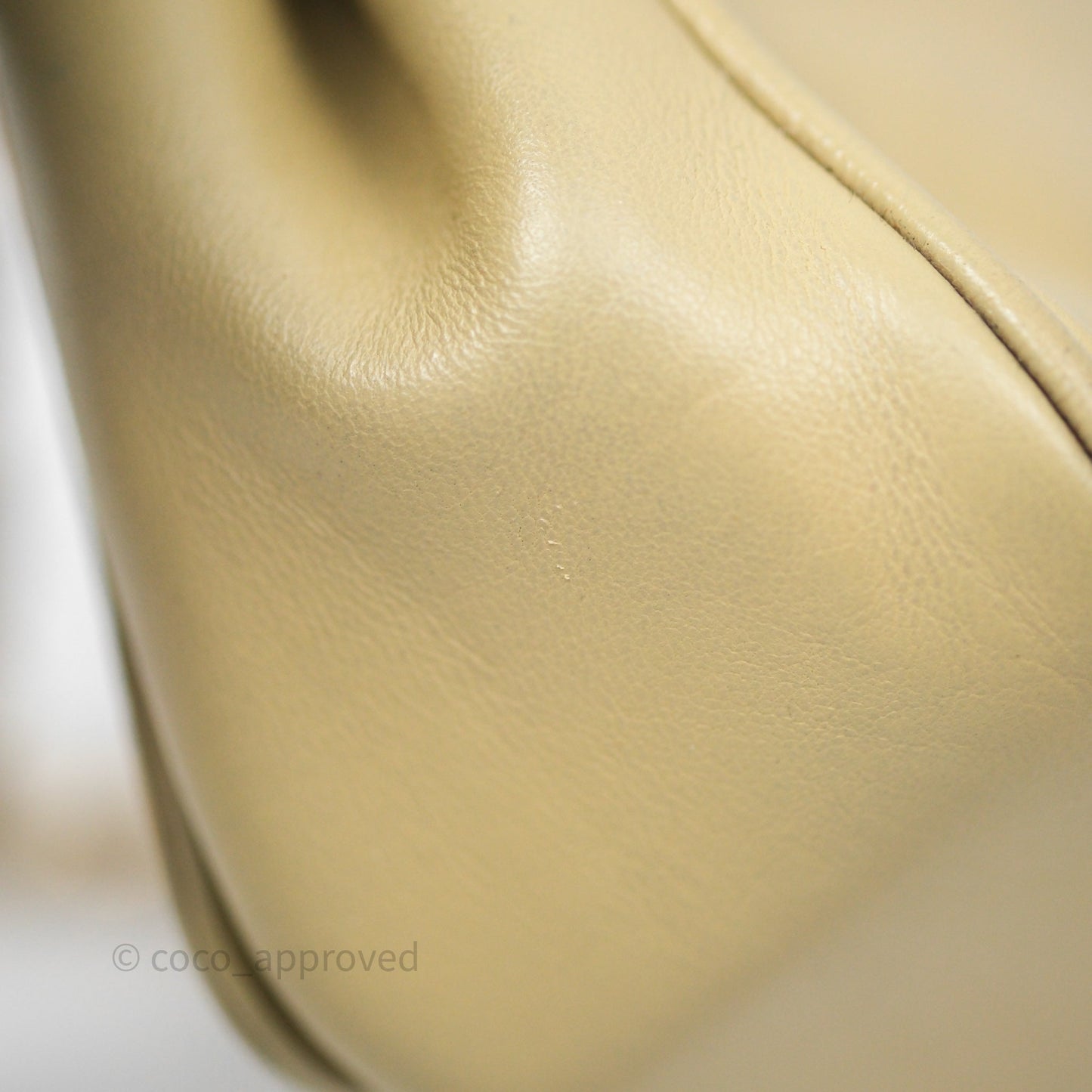 Chanel Vintage CC Flap Bag Beige Lambskin Gold Hardware