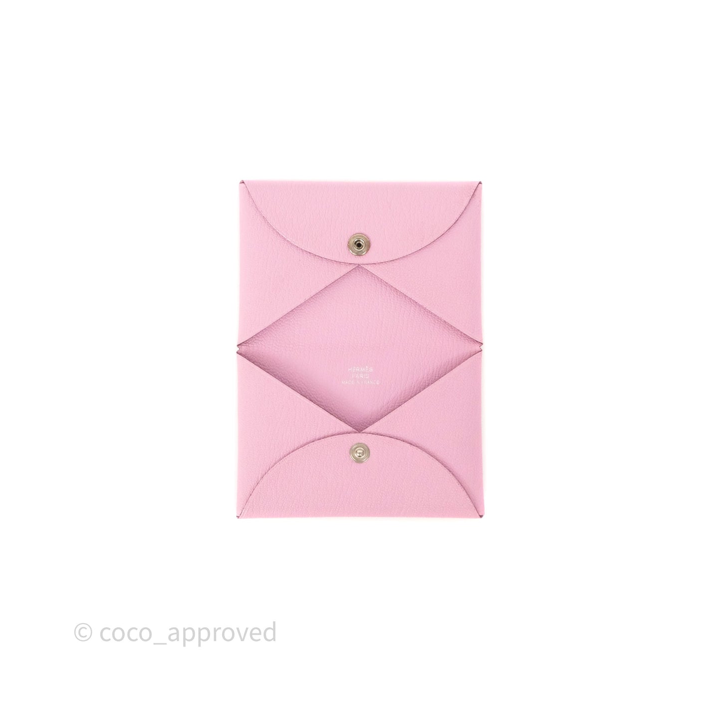 Hermès Calvi Card Holder Mauve Sylvestre Chèvre Mysore